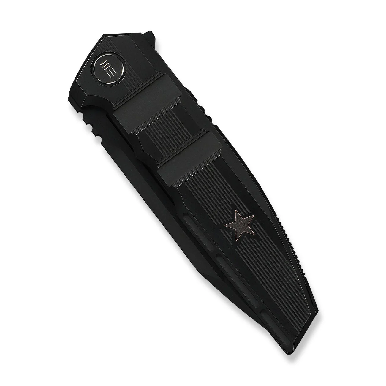 WEKNIFE Breach Flipper Knife Black Titanium Handle (3.85" Black Stonewashed Bevels, Black Brushed Flats Bohler M390 Blade) WE25077-2 - Image 6