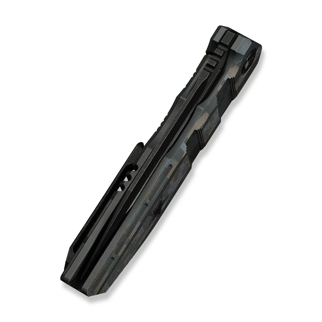 WEKNIFE Breach Flipper Knife Pixel Pattern Titanium Handle (3.85" Black Stonewashed Bohler M390 Blade, Satin Flat) WE25077-3 - Image 8