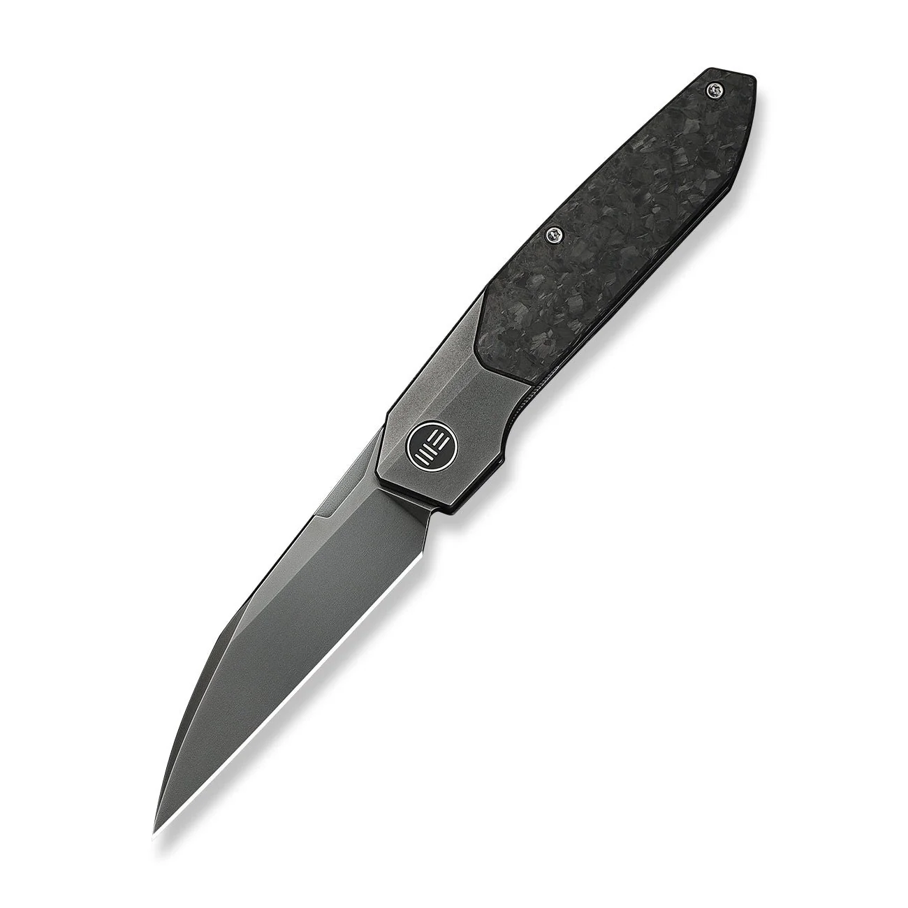 WEKNIFE Brr15 Flipper Knife Polished Gray Titanium Handle With Shredded Carbon Fiber Inlay (3.25" Polished Gray Bohler M390 Blade) WE24007-3 - Image 3