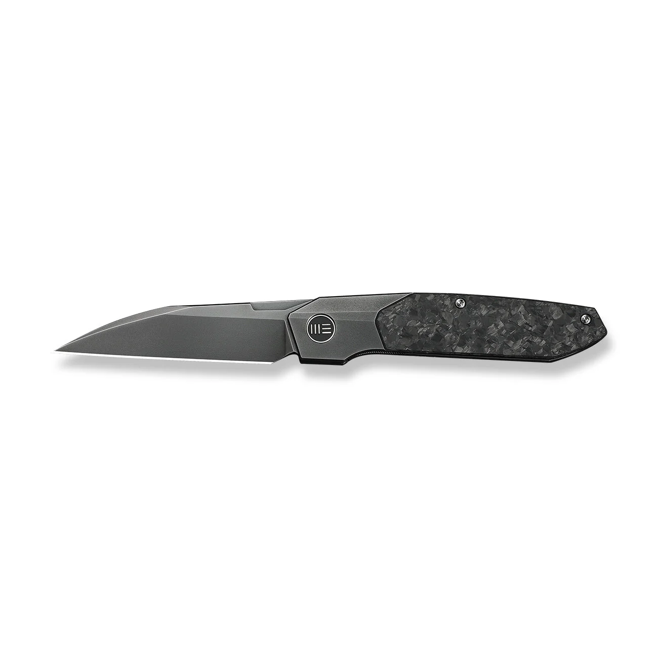 WEKNIFE Brr15 Flipper Knife Polished Gray Titanium Handle With Shredded Carbon Fiber Inlay (3.25" Polished Gray Bohler M390 Blade) WE24007-3 - Image 4