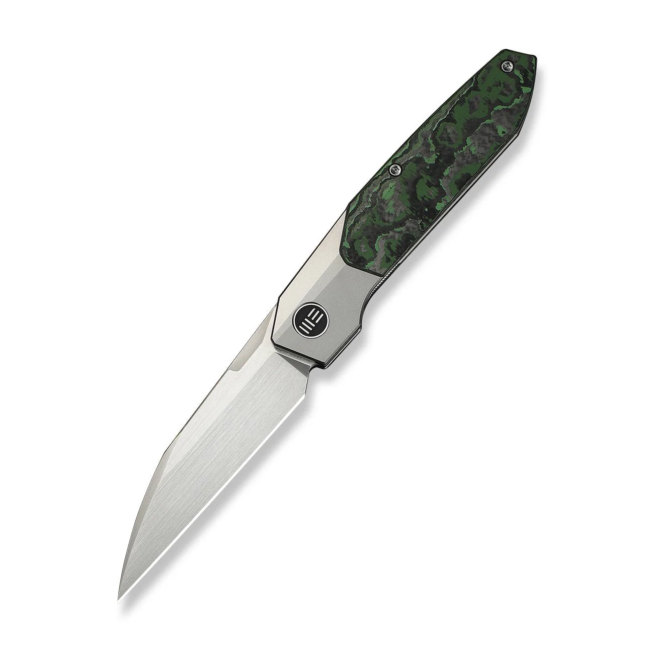 WEKNIFE Brr15 Flipper Knife Gray Titanium Handle With Jungle Wear FatCarbon Fiber Inlay (3.25" Hand Rubbed Satin Bohler M390 Blade) WE24007-4 - Image 3