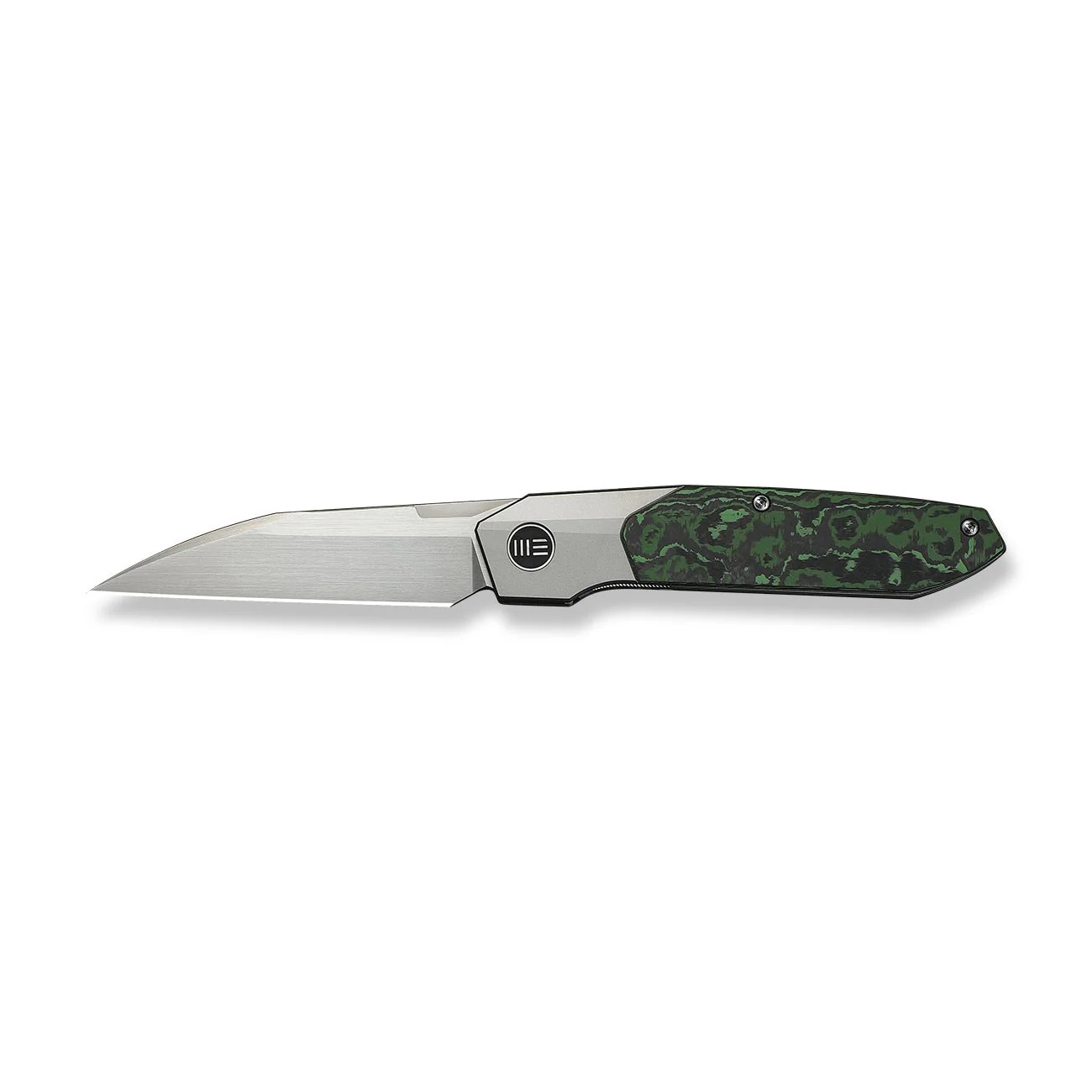 WEKNIFE Brr15 Flipper Knife Gray Titanium Handle With Jungle Wear FatCarbon Fiber Inlay (3.25" Hand Rubbed Satin Bohler M390 Blade) WE24007-4 - Image 4