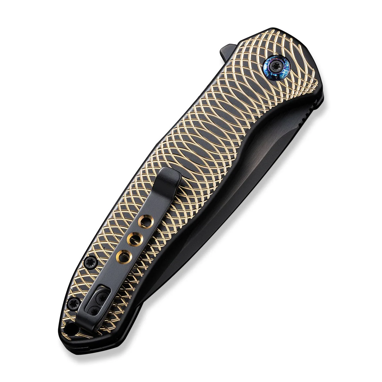 WEKNIFE Button Lock Kitefin Flipper Knife Titanium Handle (3.22" CPM 20CV Blade) WE19002M-1 - Image 7