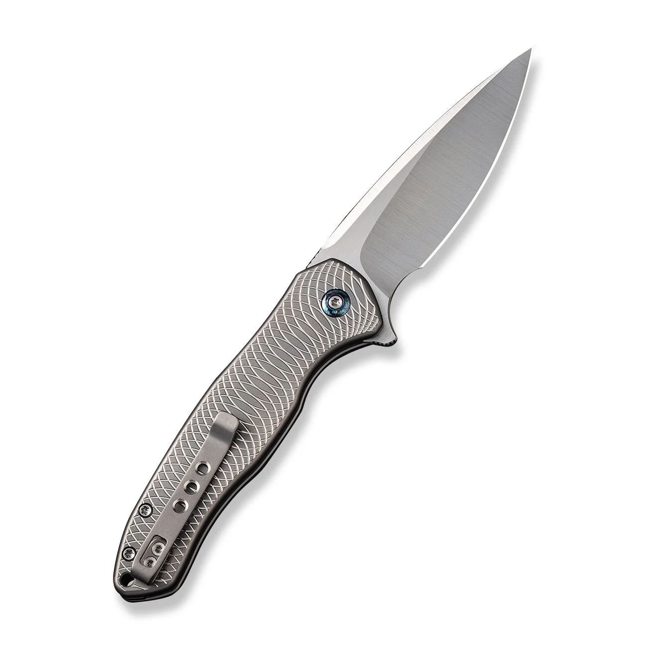 WEKNIFE Button Lock Kitefin Flipper Knife Titanium Handle (3.22" CPM 20CV Blade) WE19002M-2 - Image 2