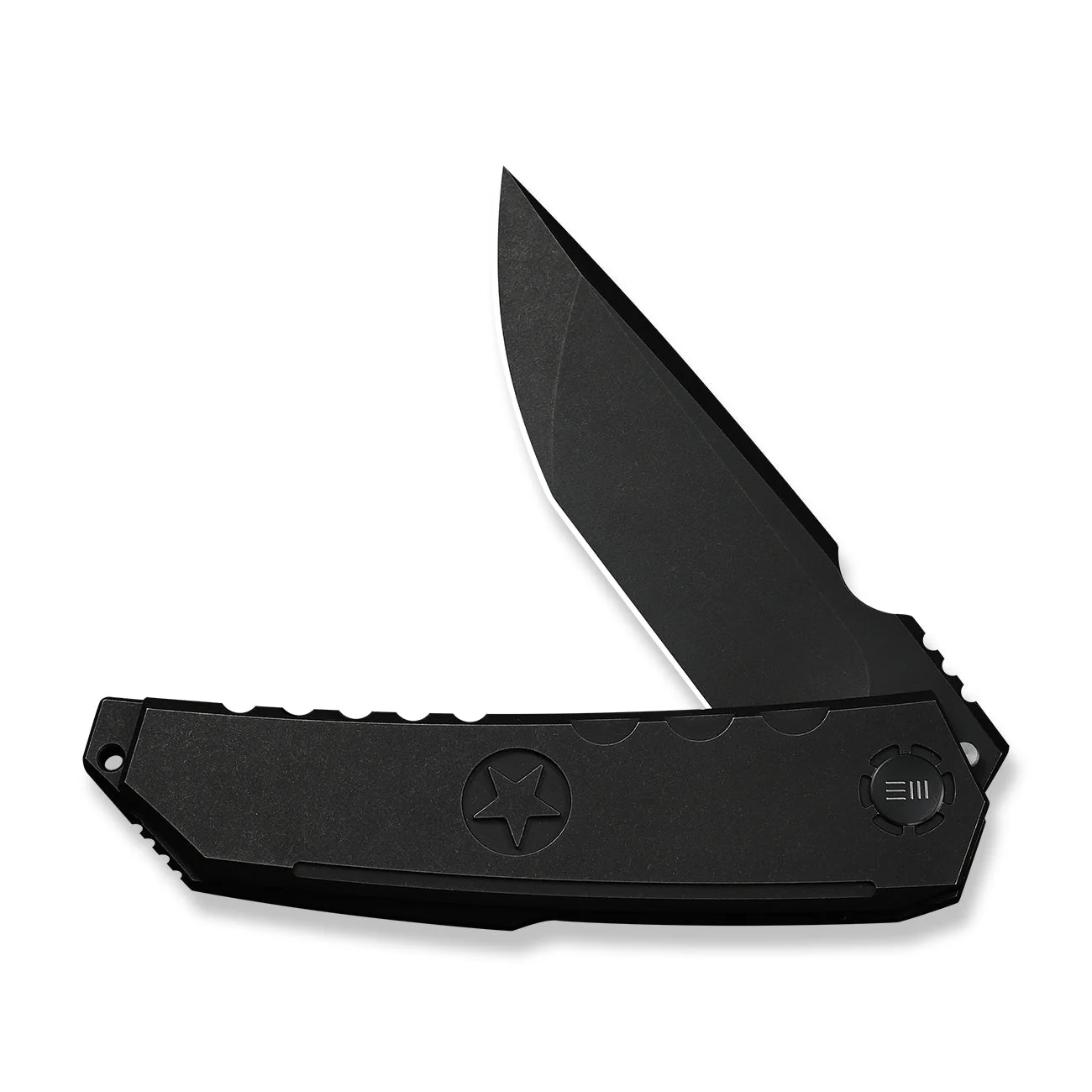WEKNIFE Capstan Flipper Knife Black Titanium Handle (3.91" Black Stonewashed Bohler M390 Blade) WE24047-1 - Image 5