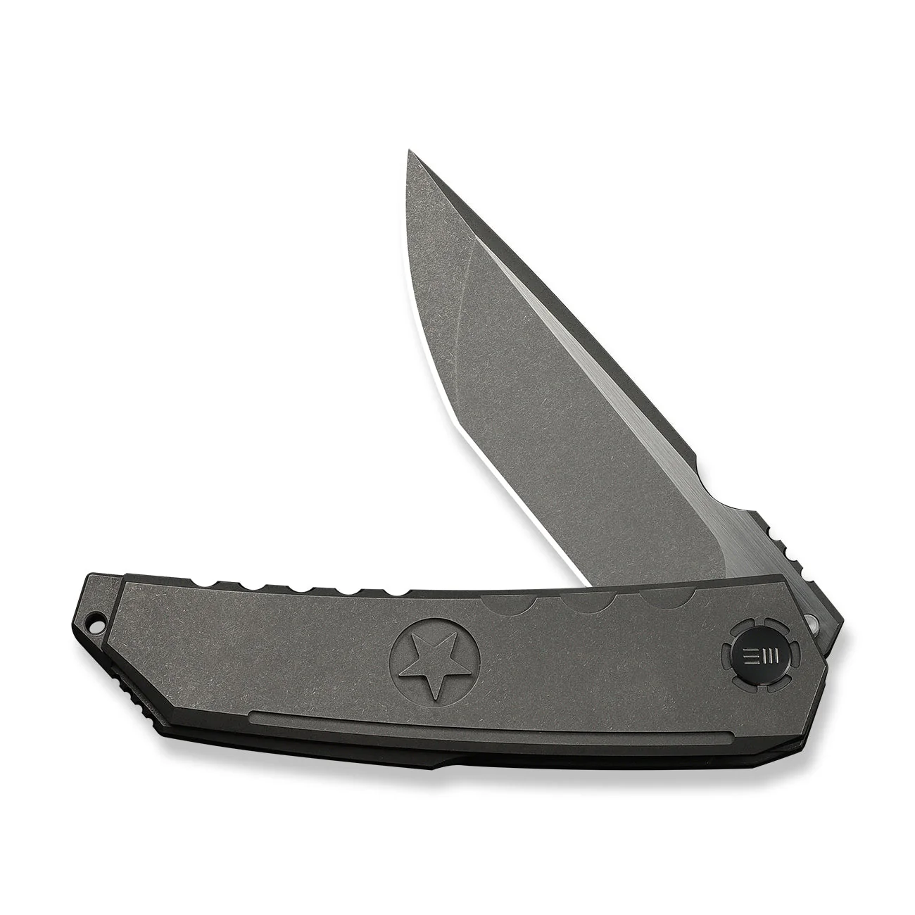 WEKNIFE Capstan Flipper Knife Gray Titanium Handle (3.91" Gray Stonewashed Bohler M390 Blade, Satin Flat) WE24047-2 - Image 5