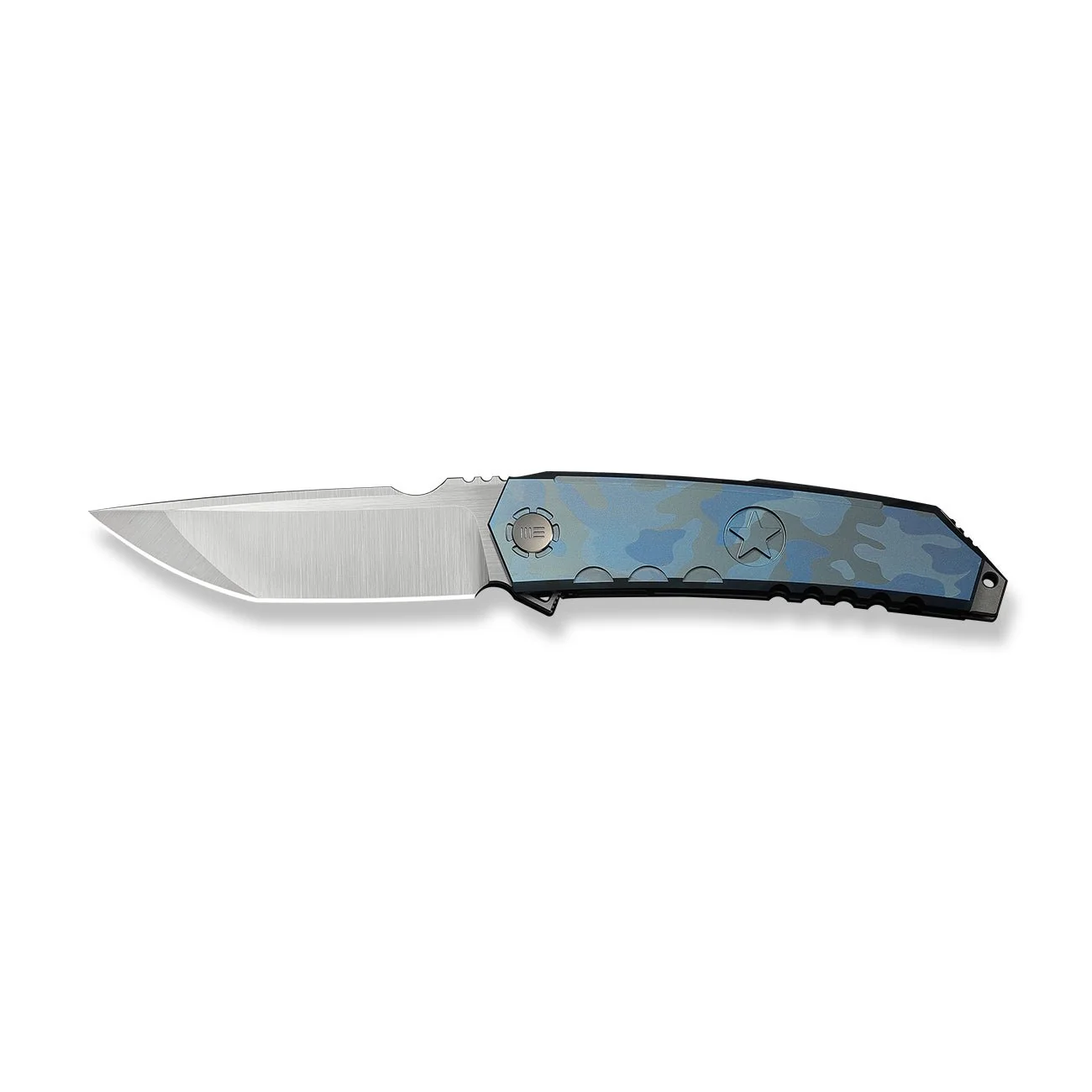 WEKNIFE Capstan Flipper Knife Blue Terrain Titanium Handle (3.91" Hand Polished Satin Bohler M390 Blade) WE24047-3 - Image 4