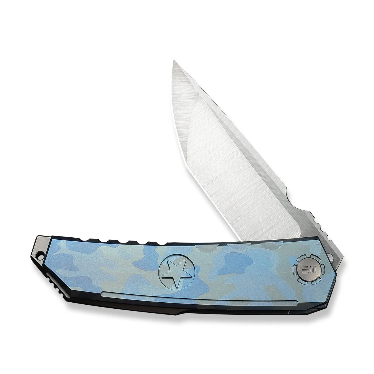 WEKNIFE Capstan Flipper Knife Blue Terrain Titanium Handle (3.91" Hand Polished Satin Bohler M390 Blade) WE24047-3 - Image 5