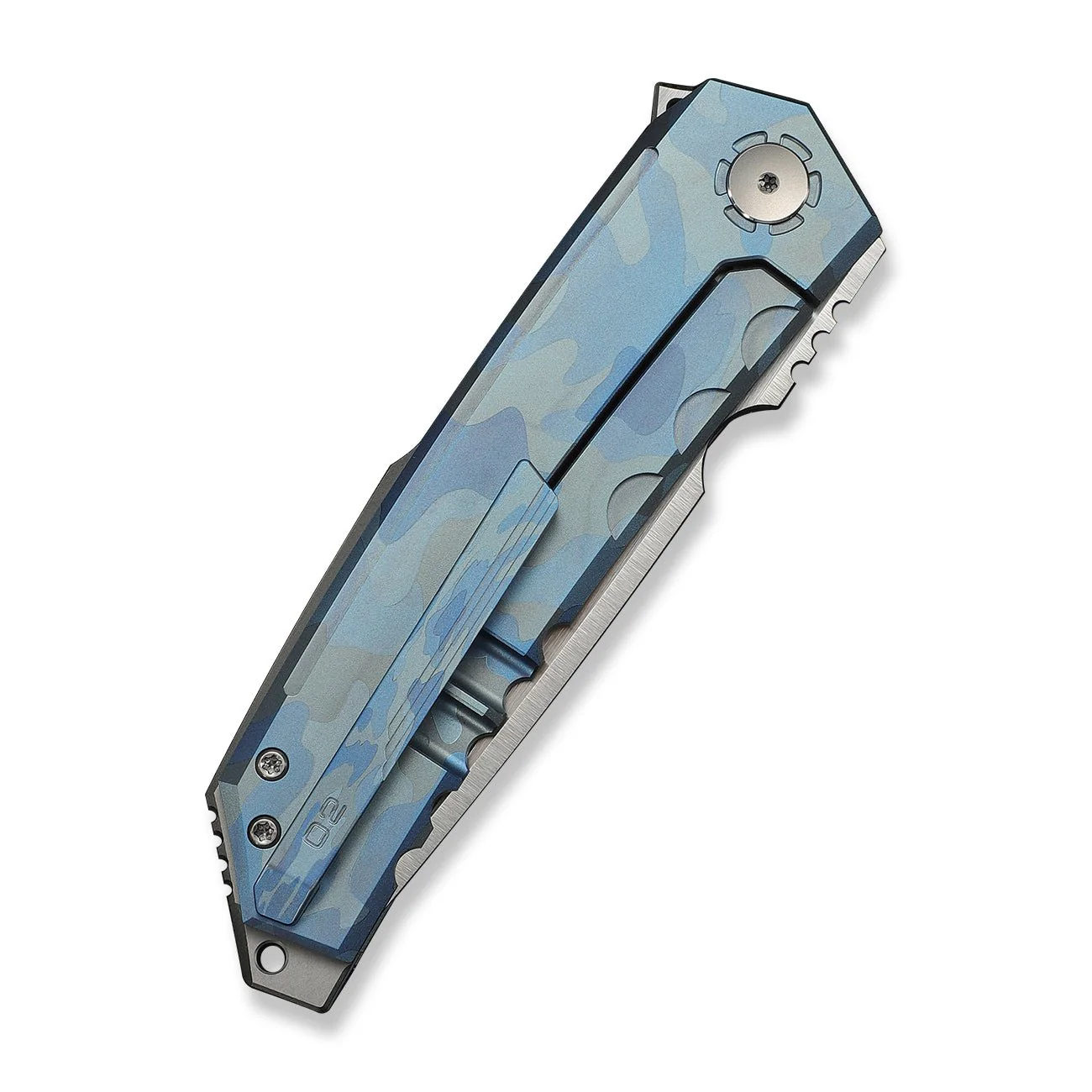 WEKNIFE Capstan Flipper Knife Blue Terrain Titanium Handle (3.91" Hand Polished Satin Bohler M390 Blade) WE24047-3 - Image 7