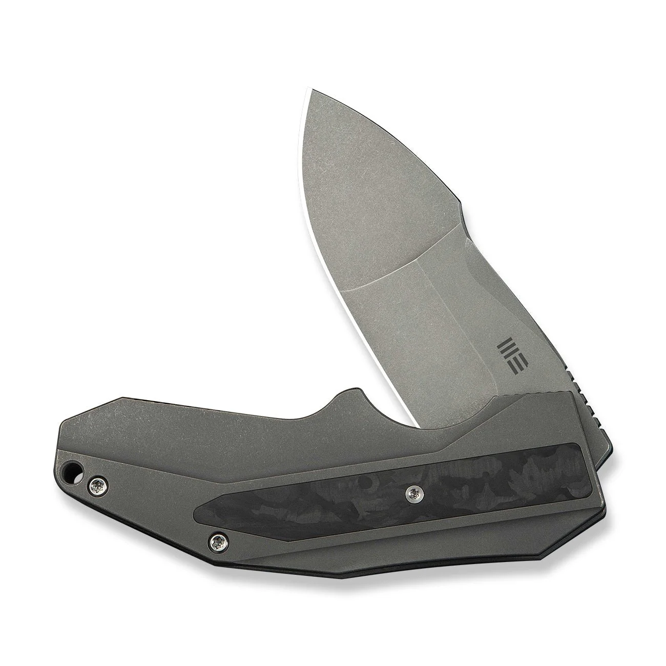 WEKNIFE Coral SLT Flipper Knife Titanium & Carbon Fiber Handle (2.95" CPM 20CV Blade) WE24044-2 - Image 4