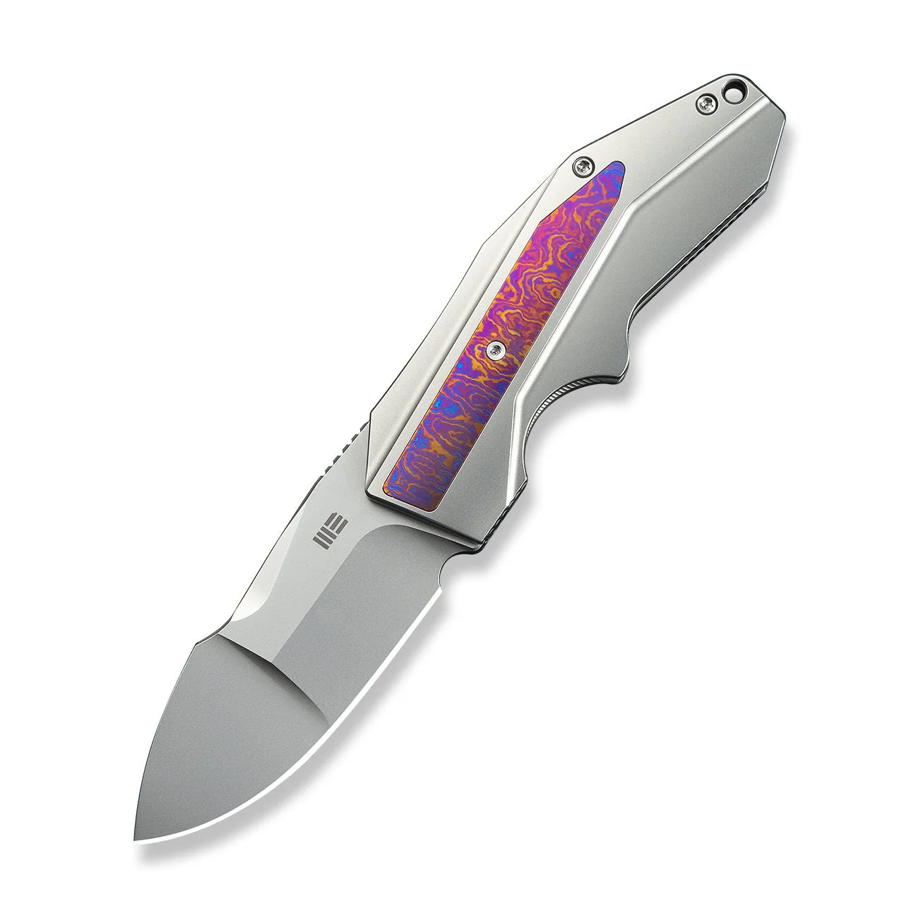 WEKNIFE Coral SLT Flipper Knife Titanium & Timascus Handle (2.95" CPM 20CV Blade) WE24044-4 - Image 3
