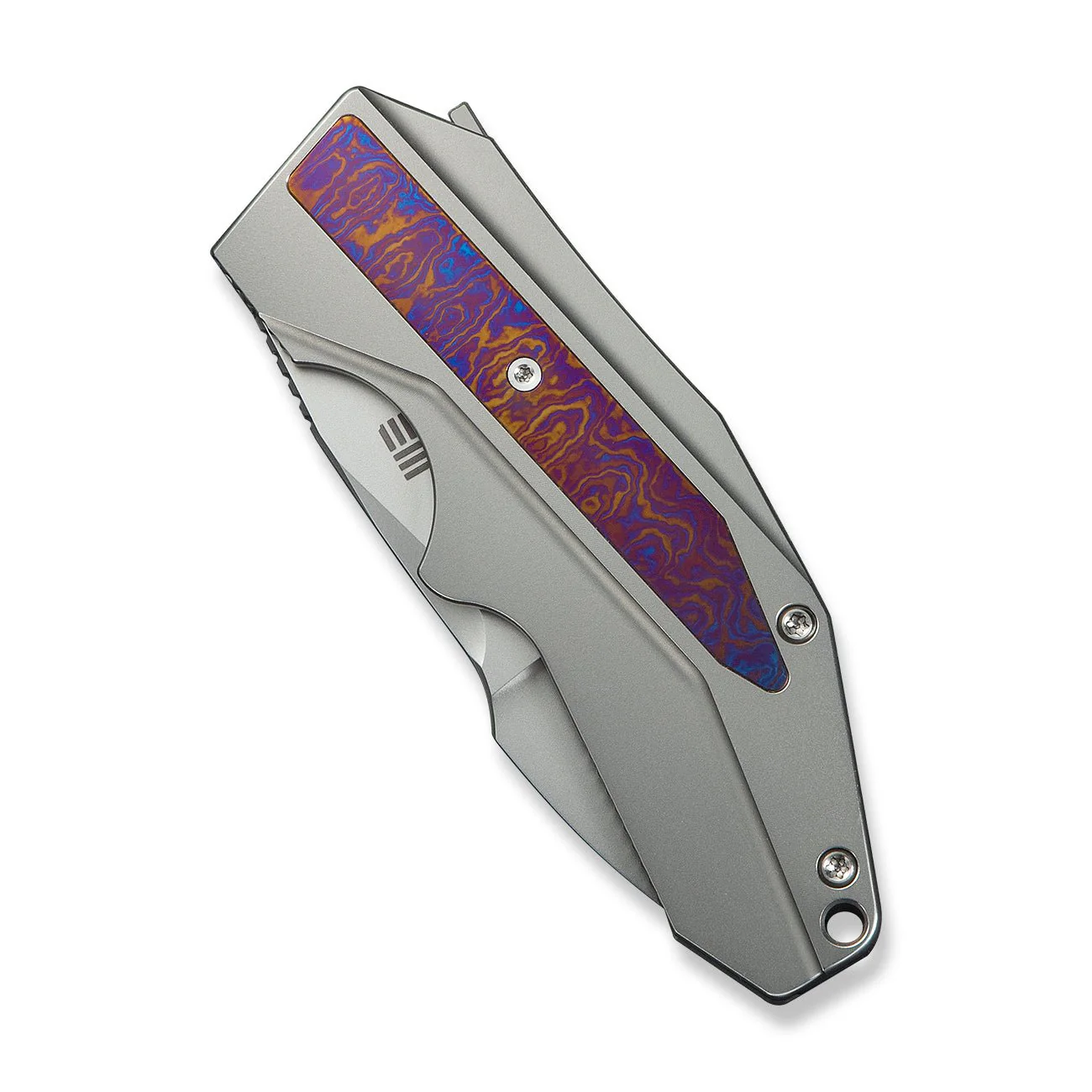 WEKNIFE Coral SLT Flipper Knife Titanium & Timascus Handle (2.95" CPM 20CV Blade) WE24044-4 - Image 6