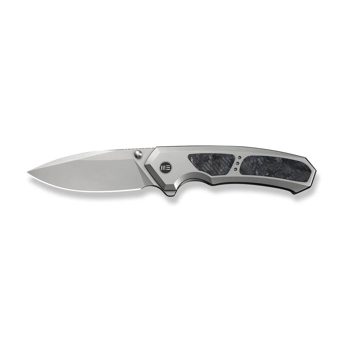 WEKNIFE Corwyn Flipper & Thumb Stud Knife Gray Titanium & Carbon Fiber Handle (3.7M390 Blade) WE24088-2 - Image 4