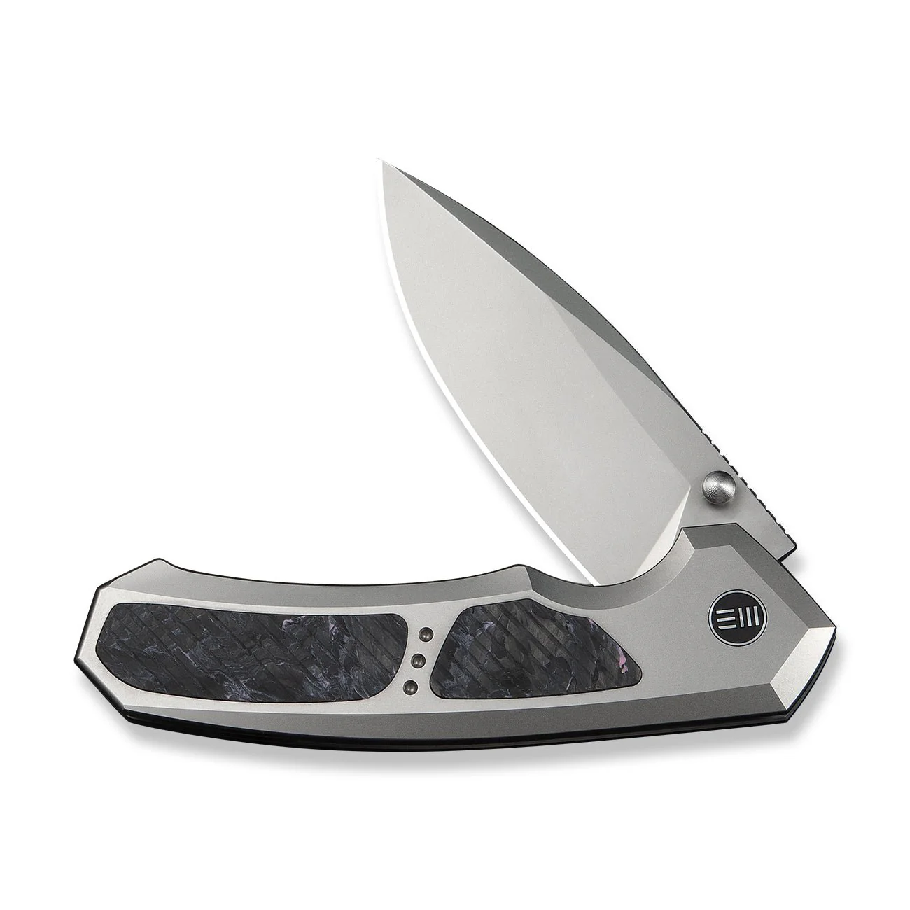 WEKNIFE Corwyn Flipper & Thumb Stud Knife Gray Titanium & Carbon Fiber Handle (3.7M390 Blade) WE24088-2 - Image 5