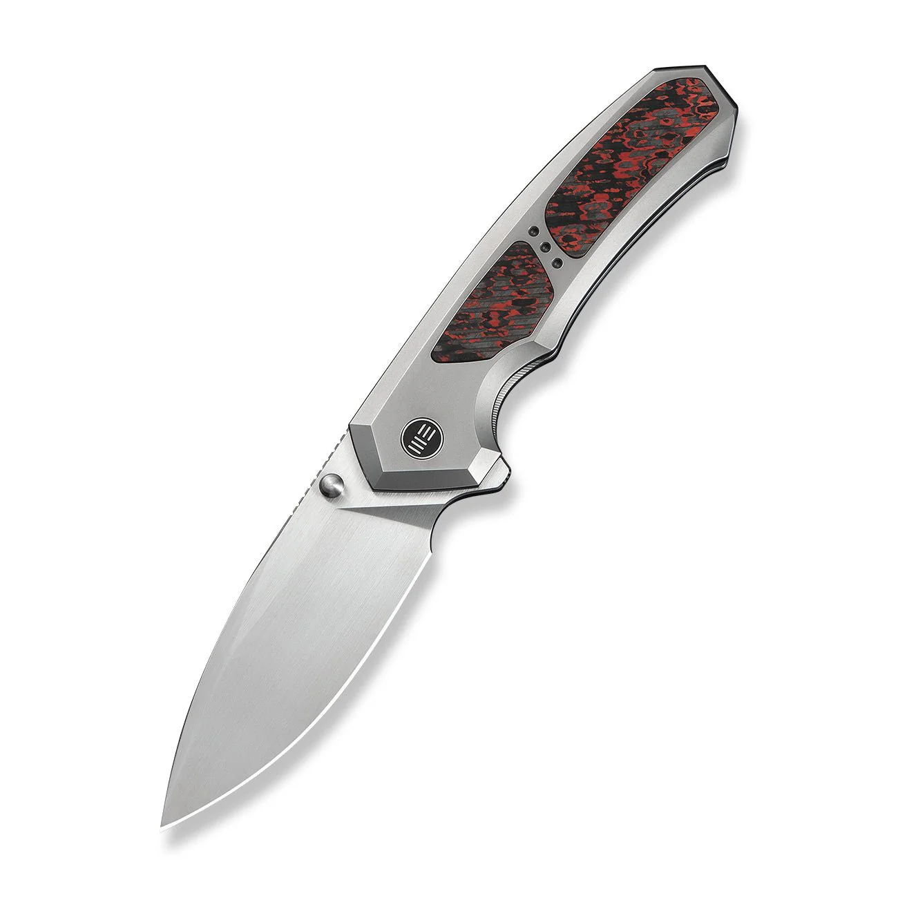 WEKNIFE Corwyn Flipper & Thumb Stud Knife Polished Bead Blasted Titanium & FatCarbon Fiber Handle (3.7" M390 Blade) WE24088-4 - Image 3