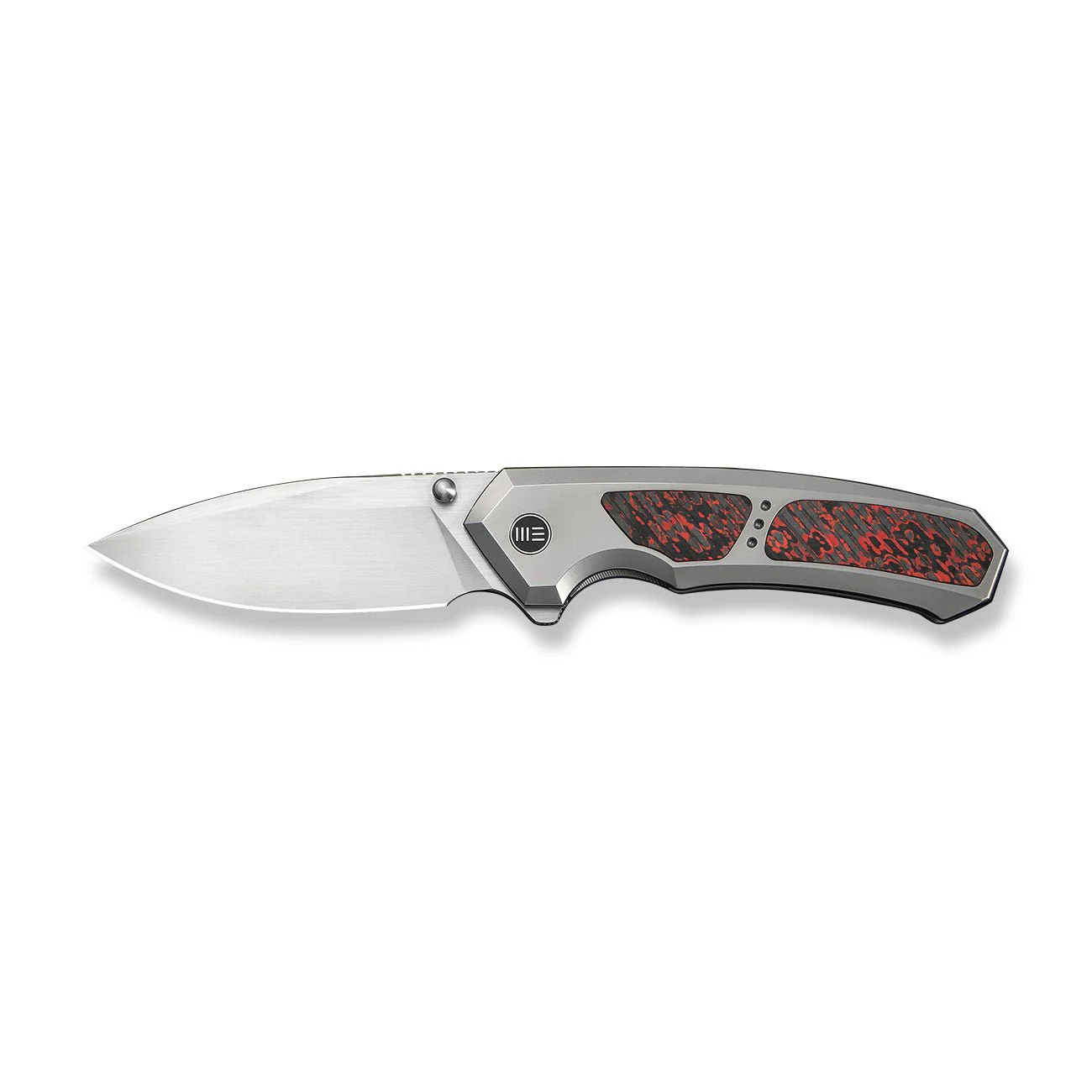 WEKNIFE Corwyn Flipper & Thumb Stud Knife Polished Bead Blasted Titanium & FatCarbon Fiber Handle (3.7" M390 Blade) WE24088-4 - Image 4