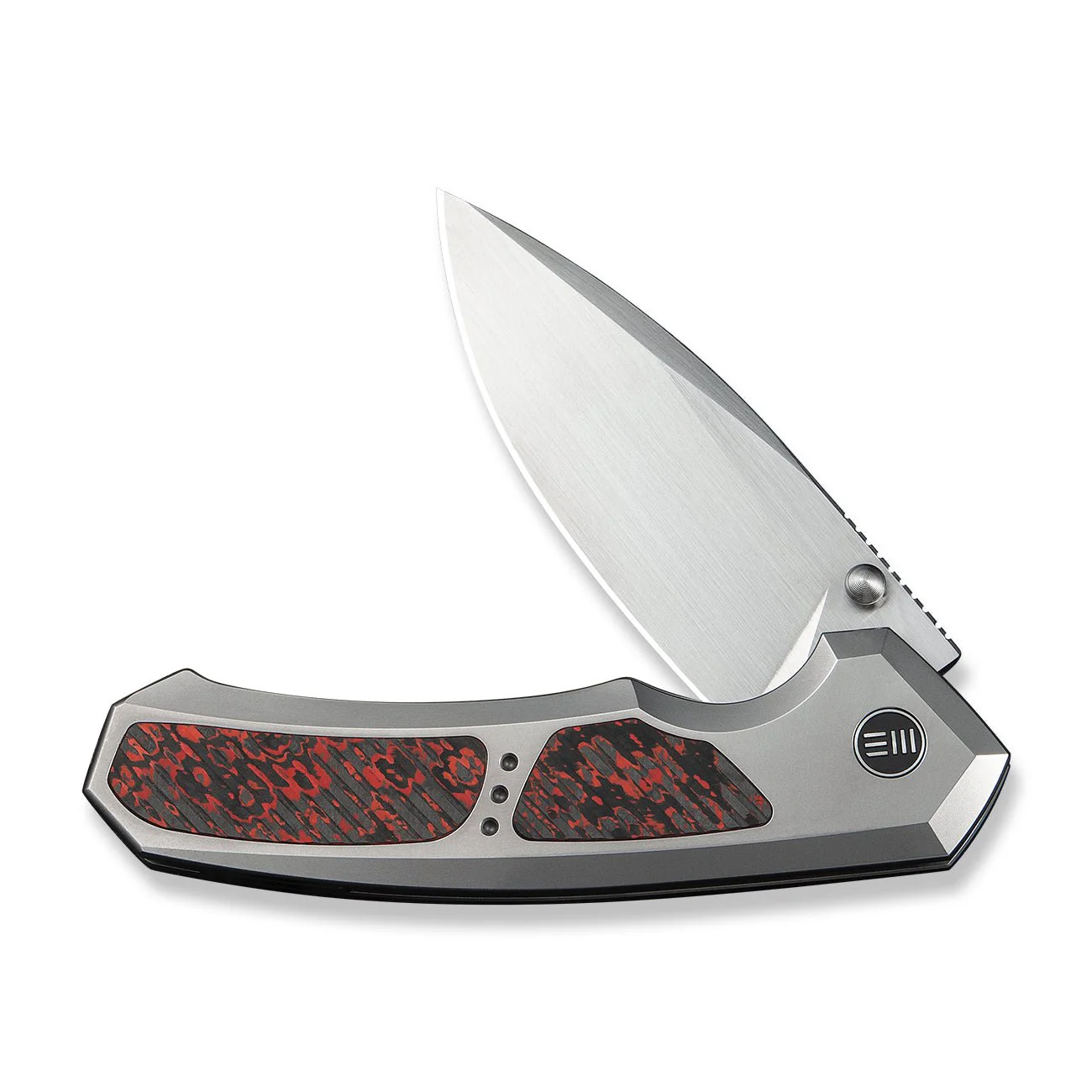 WEKNIFE Corwyn Flipper & Thumb Stud Knife Polished Bead Blasted Titanium & FatCarbon Fiber Handle (3.7" M390 Blade) WE24088-4 - Image 5
