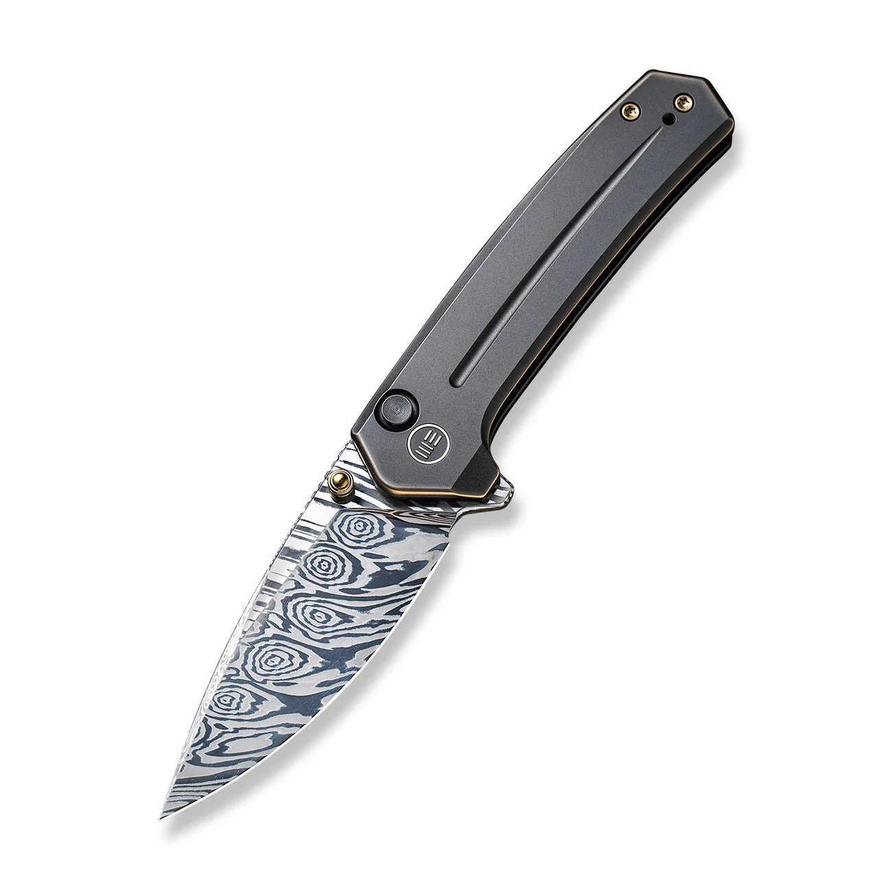 WEKNIFE Culex Flipper & Thumb Stud & Button Lock Knife Titanium Handle (2.97" Damasteel Blade) WE21026B-DS1 - Image 3