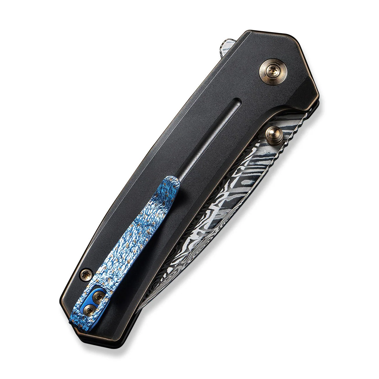 WEKNIFE Culex Flipper & Thumb Stud & Button Lock Knife Titanium Handle (2.97" Damasteel Blade) WE21026B-DS1 - Image 6