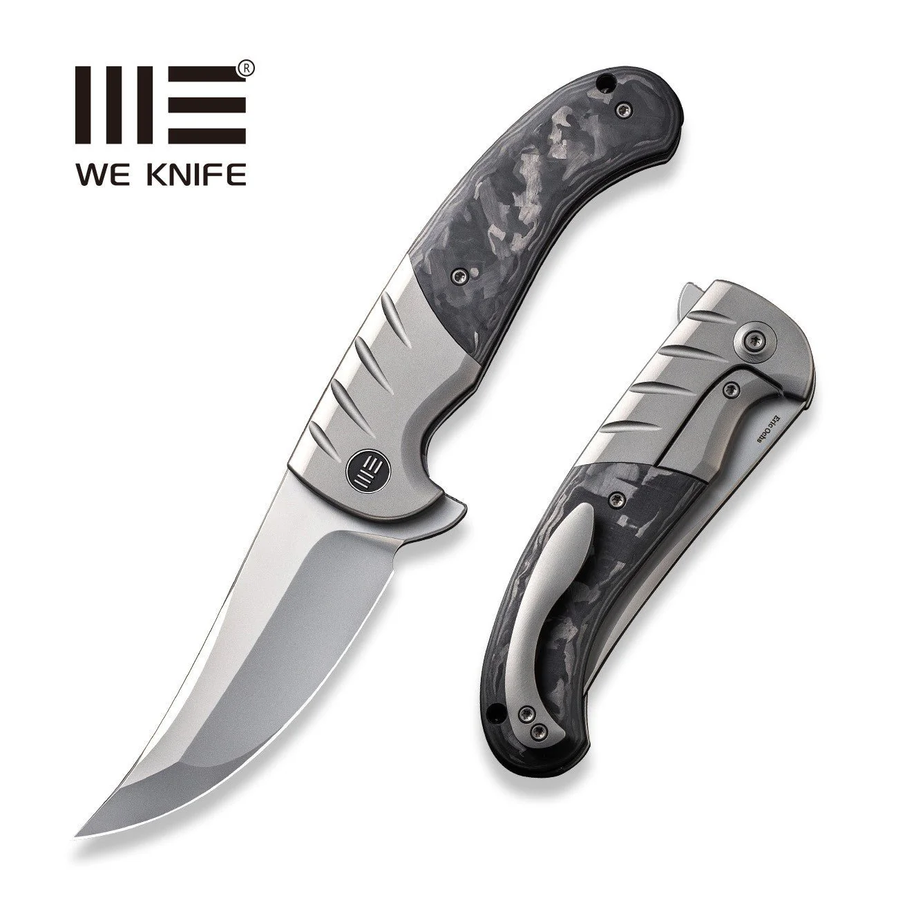 WEKNIFE Curvaceous Flipper Knife Titanium & Carbon Fiber Handle (3.70" CPM 20CV Blade) WE20012-1