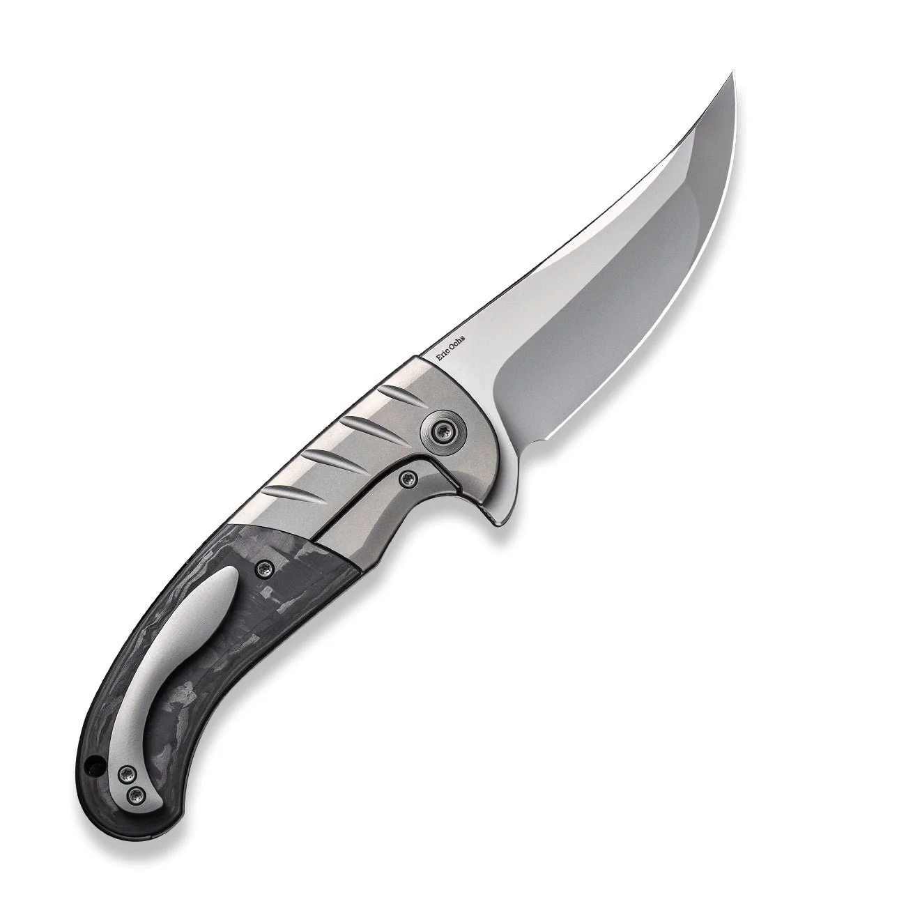 WEKNIFE Curvaceous Flipper Knife Titanium & Carbon Fiber Handle (3.70" CPM 20CV Blade) WE20012-1 - Image 2