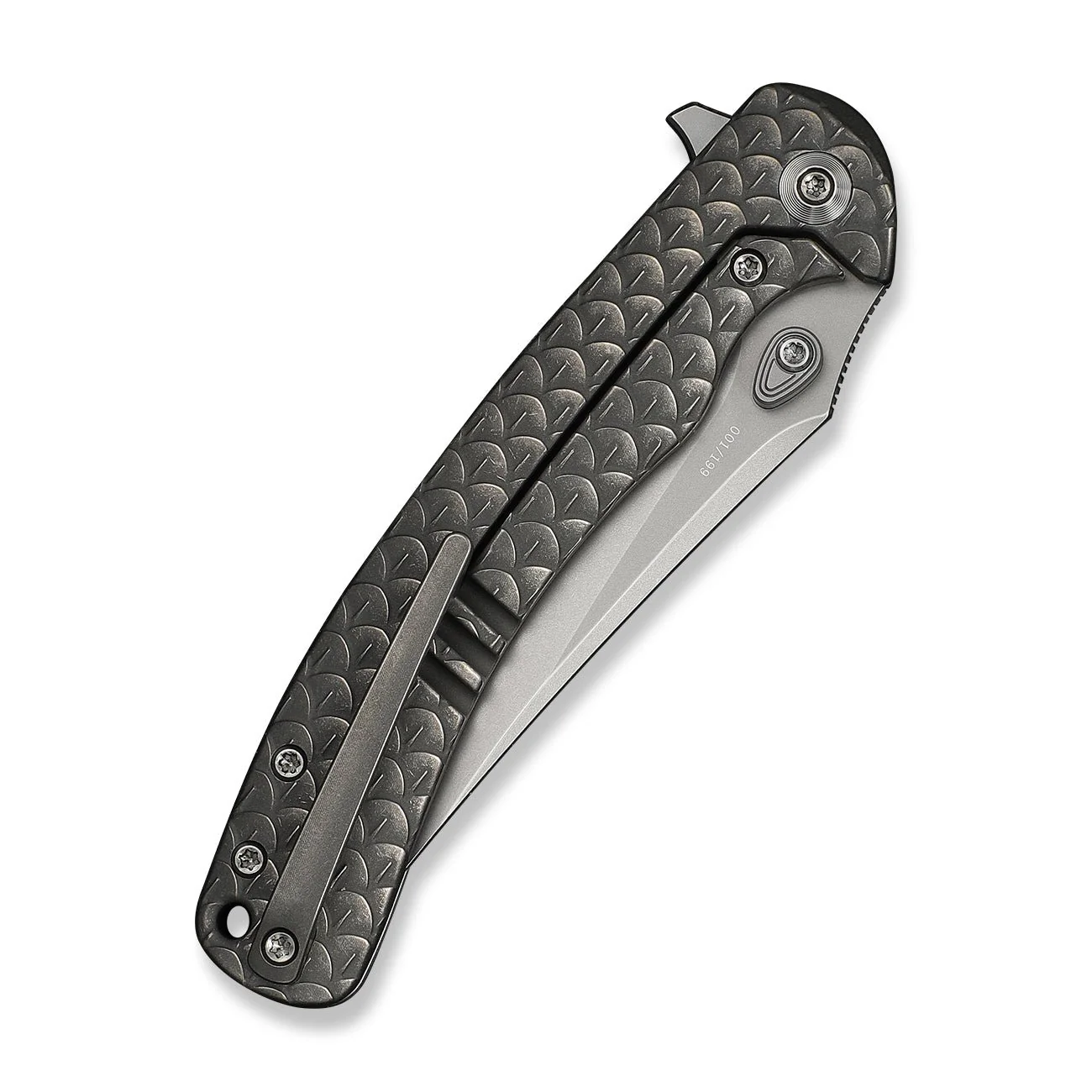 WEKNIFE Dracarys Flipper & Thumb Stud Knife Gray Titanium Handle (3.58" Stonewashed Bohler M390 Blade) WE25061B-1 - Image 7