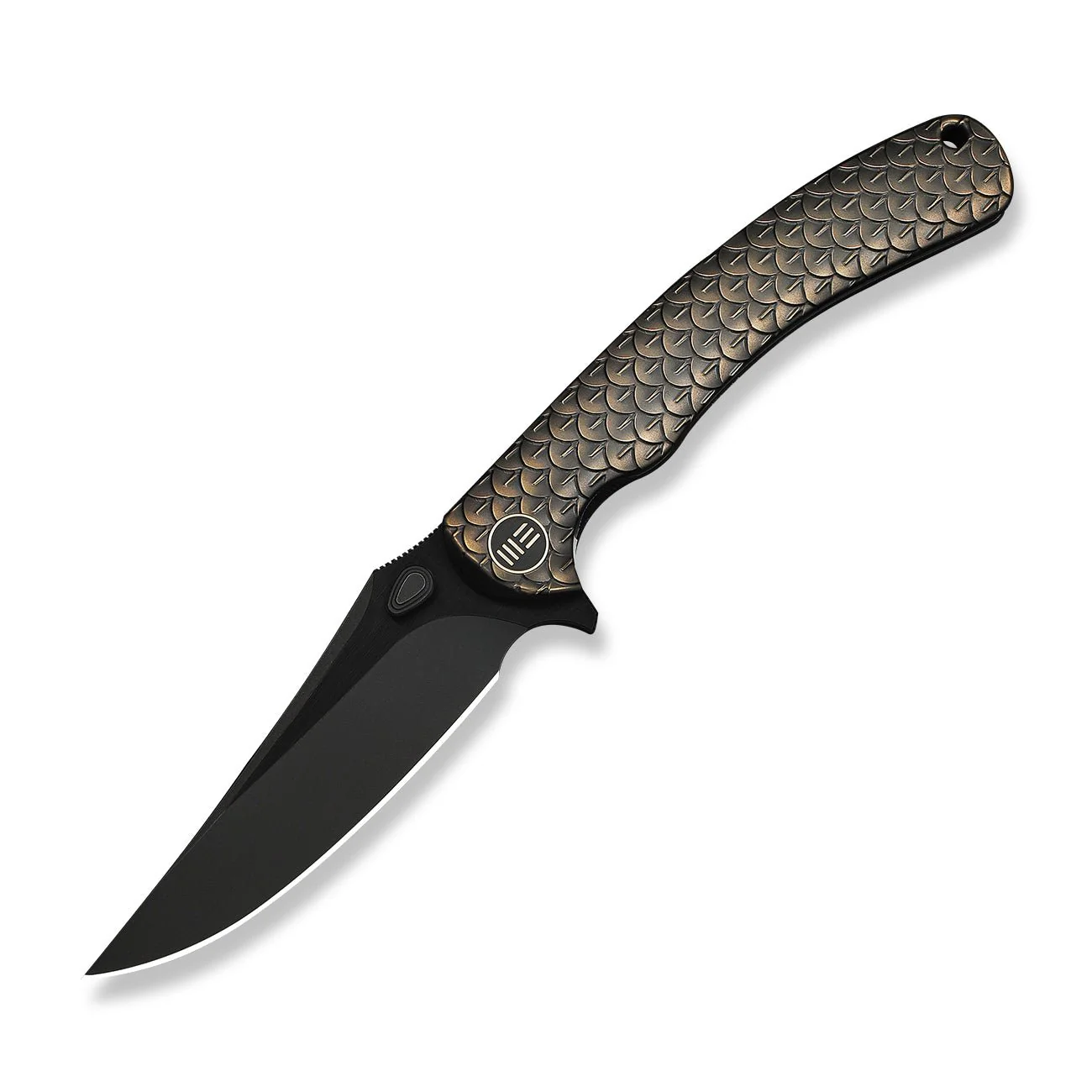 WEKNIFE Dracarys Flipper & Thumb Stud Knife Bronze & Black Titanium Handle (3.58" Black Stonewashed Bevels, Black Brushed Flats Bohler M390 Blade) WE25061B-4 - Image 3