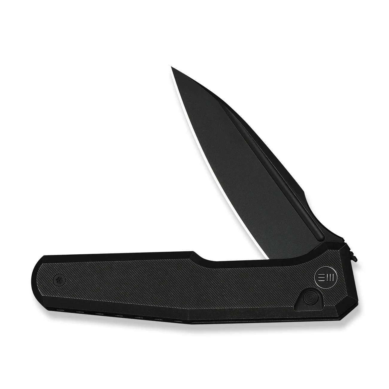 WEKNIFE Dressytak Flipper & Button Lock Knife Black Titanium Handle (3.37" Black Stonewashed Bohler M390 Blade) WE25059-1 - Image 5