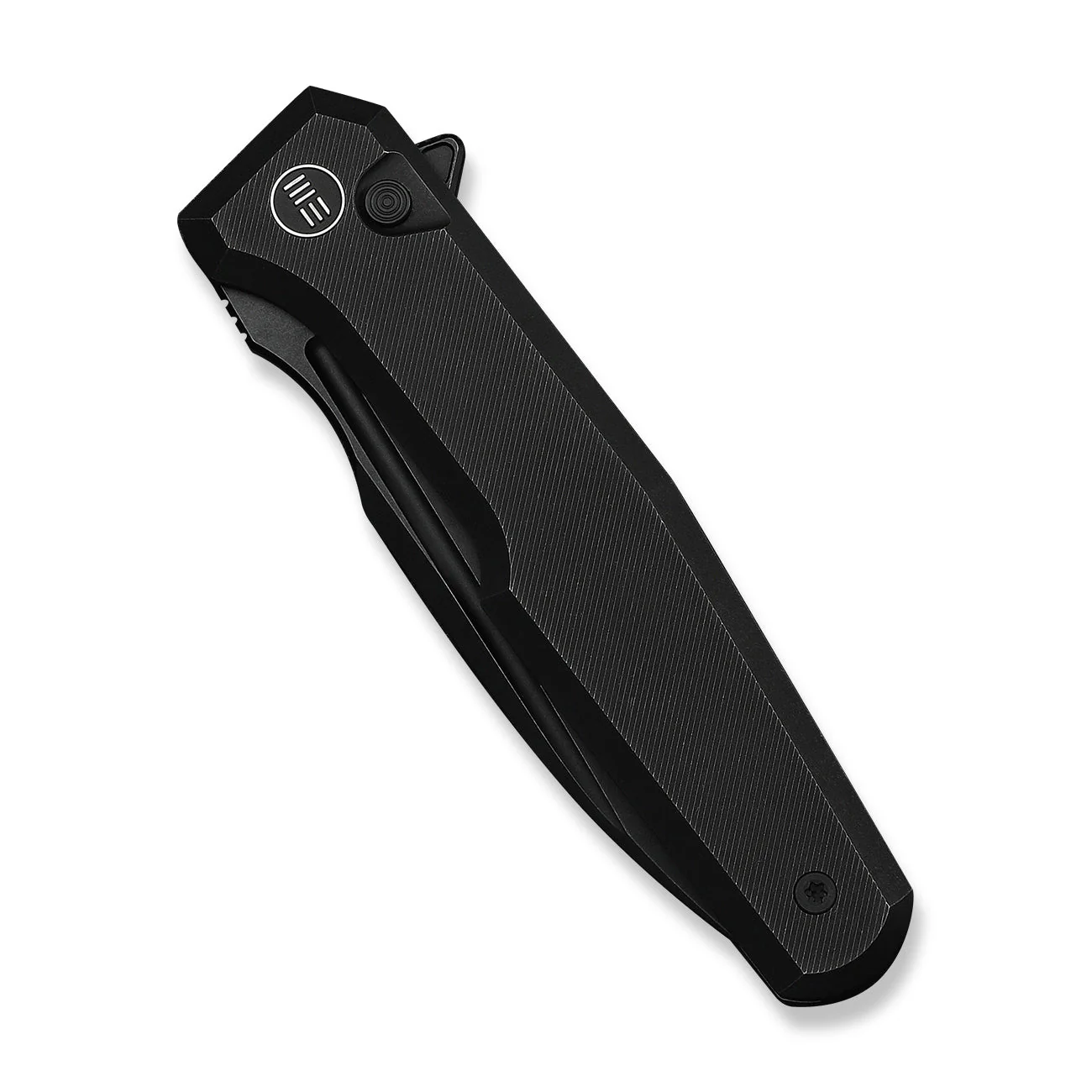 WEKNIFE Dressytak Flipper & Button Lock Knife Black Titanium Handle (3.37" Black Stonewashed Bohler M390 Blade) WE25059-1 - Image 6