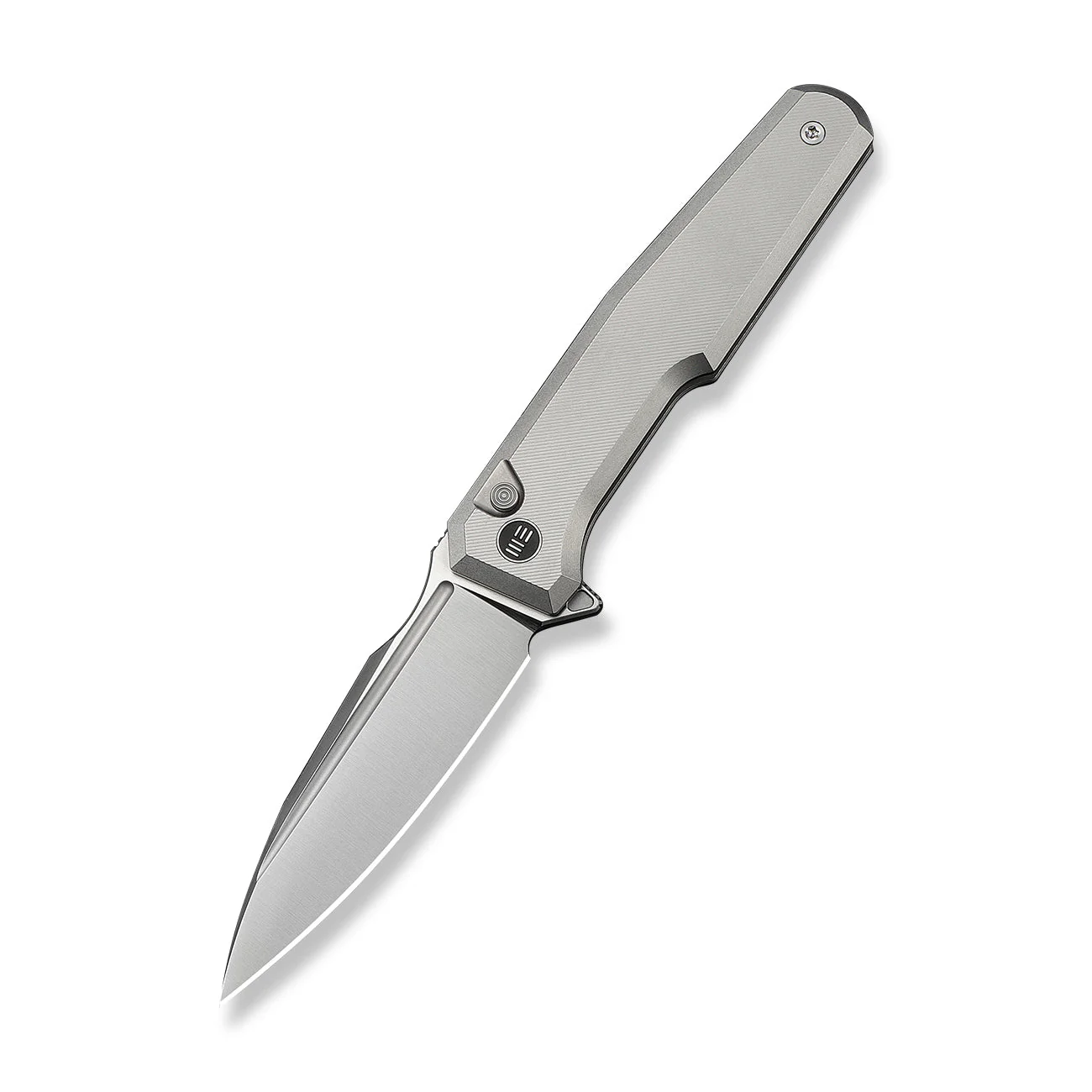 WEKNIFE Dressytak Flipper & Button Lock Knife Gray Titanium Handle (3.37" Satin Finished Bohler M390 Blade) WE25059-2 - Image 3