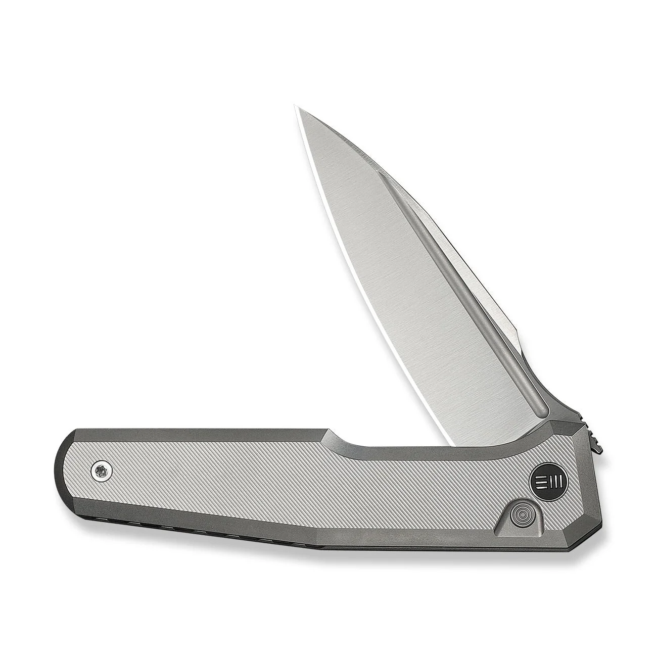 WEKNIFE Dressytak Flipper & Button Lock Knife Gray Titanium Handle (3.37" Satin Finished Bohler M390 Blade) WE25059-2 - Image 5