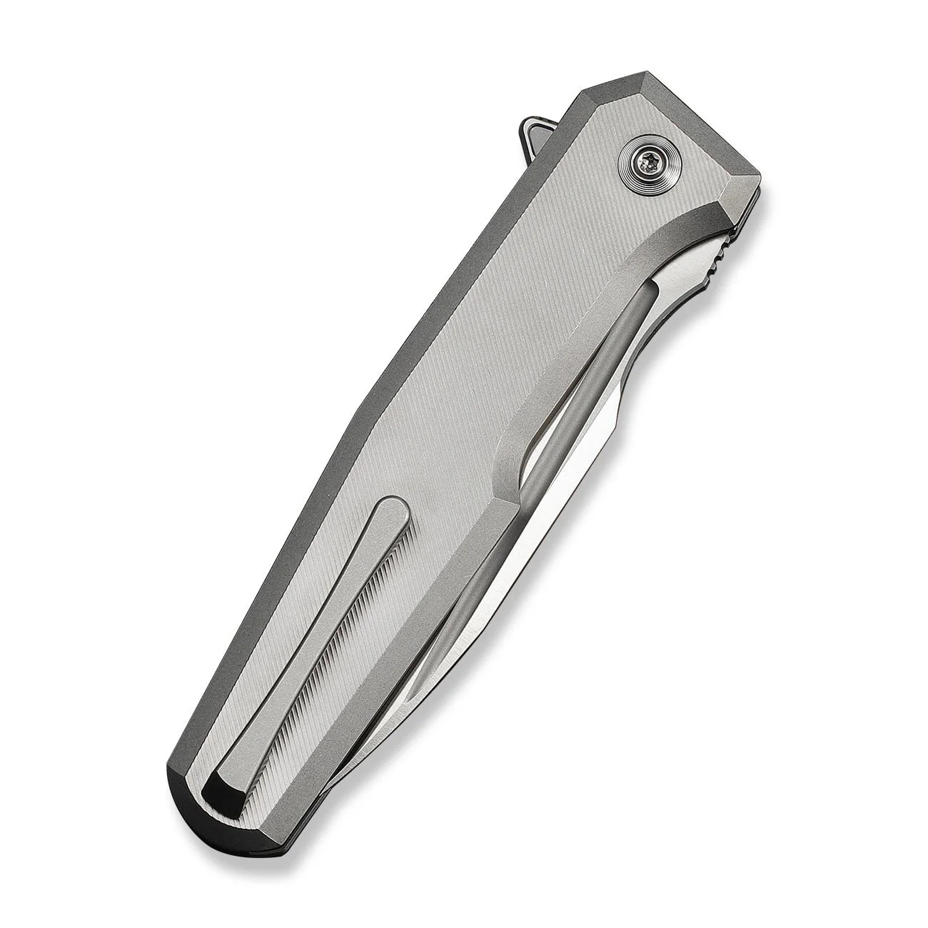 WEKNIFE Dressytak Flipper & Button Lock Knife Gray Titanium Handle (3.37" Satin Finished Bohler M390 Blade) WE25059-2 - Image 7