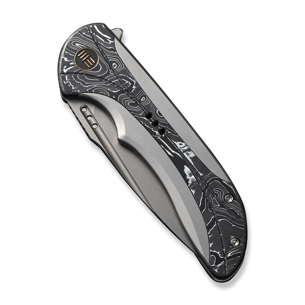 WEKNIFE Equivik Flipper Knife Titanium & Carbon Fiber Handle (3.48" CPM 20CV Blade) WE23020-1 - Image 7
