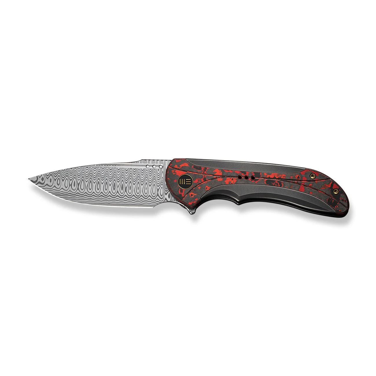 WEKNIFE Equivik Flipper Knife Titanium & FatCarbon Fiber Handle (3.48" Damasteel Blade) WE23020-DS1 - Image 5