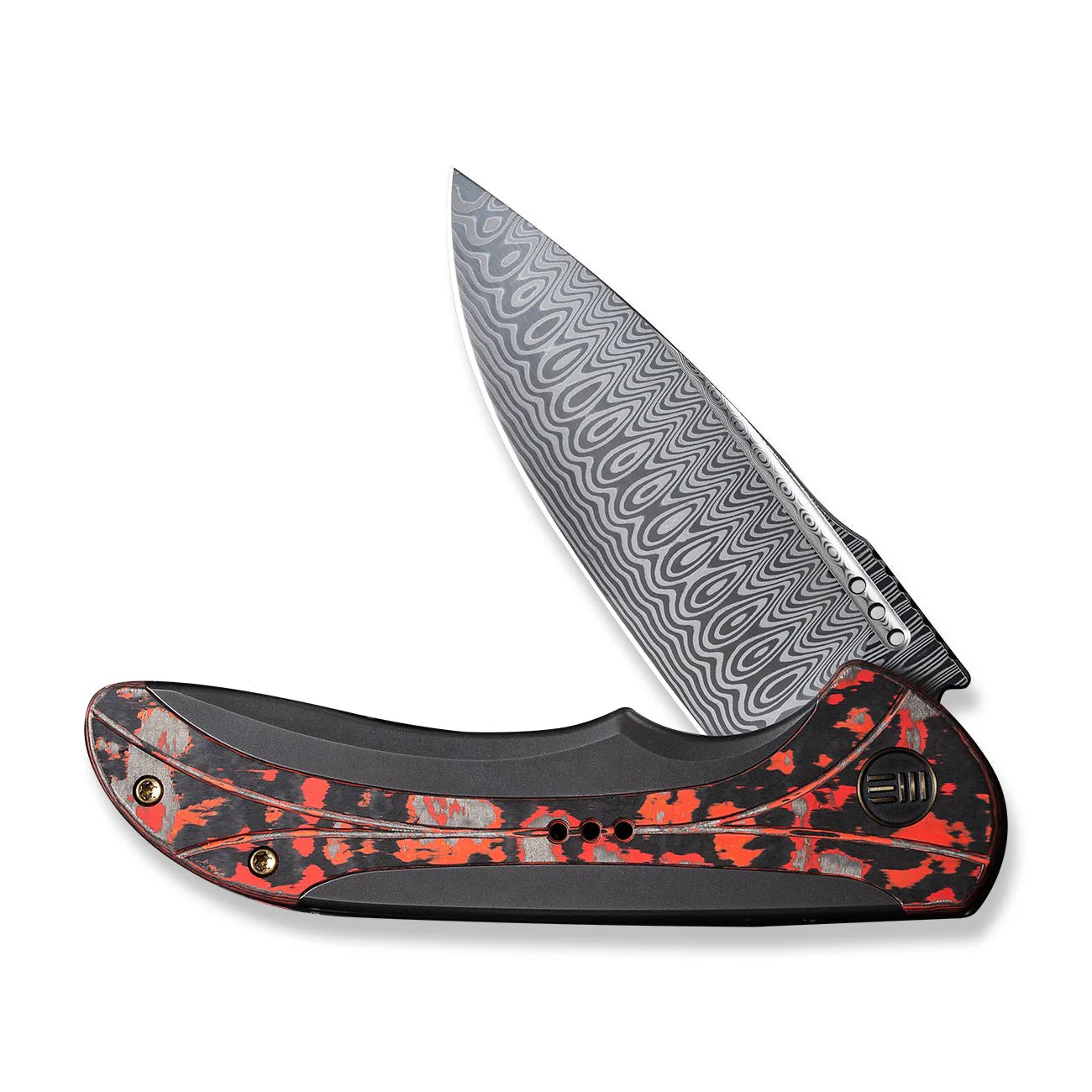 WEKNIFE Equivik Flipper Knife Titanium & FatCarbon Fiber Handle (3.48" Damasteel Blade) WE23020-DS1 - Image 6