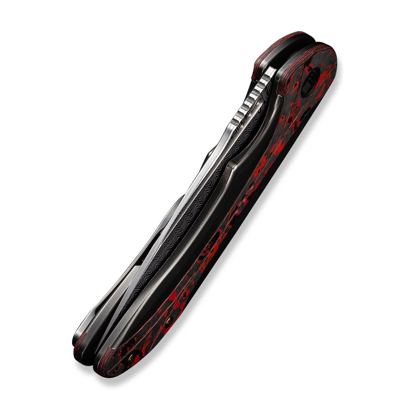 WEKNIFE Equivik Flipper Knife Titanium & FatCarbon Fiber Handle (3.48" Damasteel Blade) WE23020-DS1 - Image 9