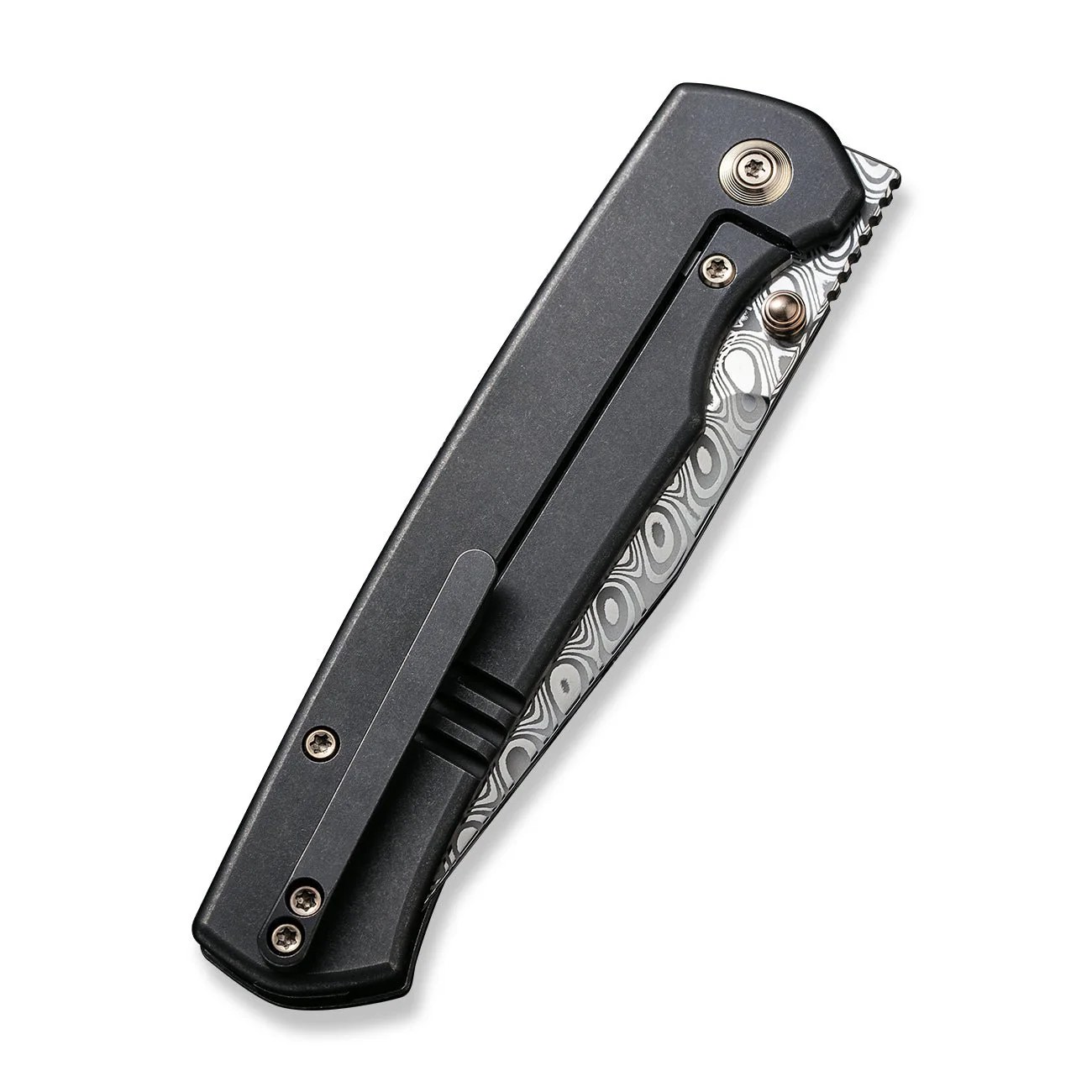 WEKNIFE Evoke Thumb Stud & Front Flipper Knife Titanium Handle (3.48" Damasteel) WE21046-DS1 - Image 7