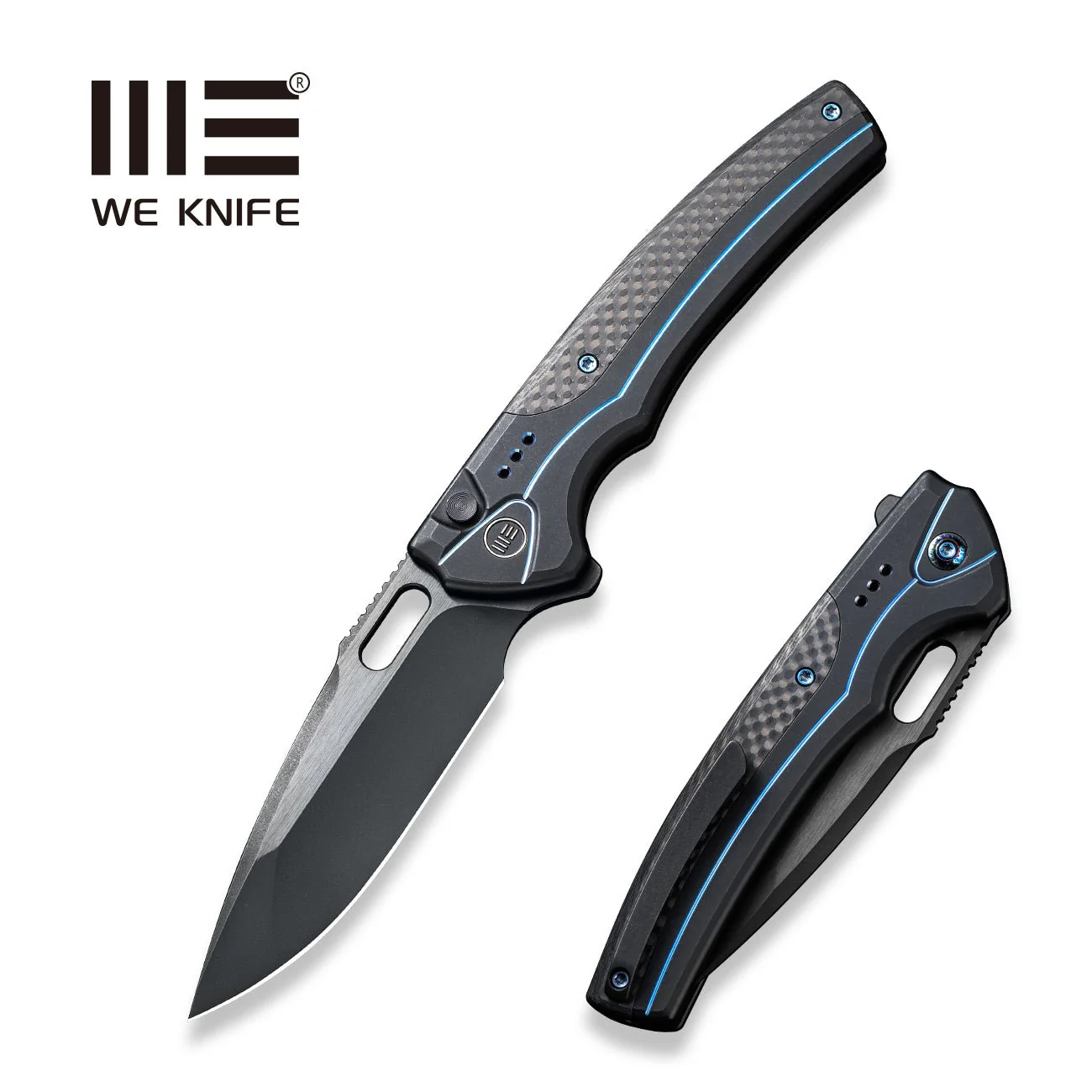 WEKNIFE Exciton Flipper & Thumb Hole & Button Lock Knife Titanium Handle (3.68" CPM 20CV Blade) WE22038A-2