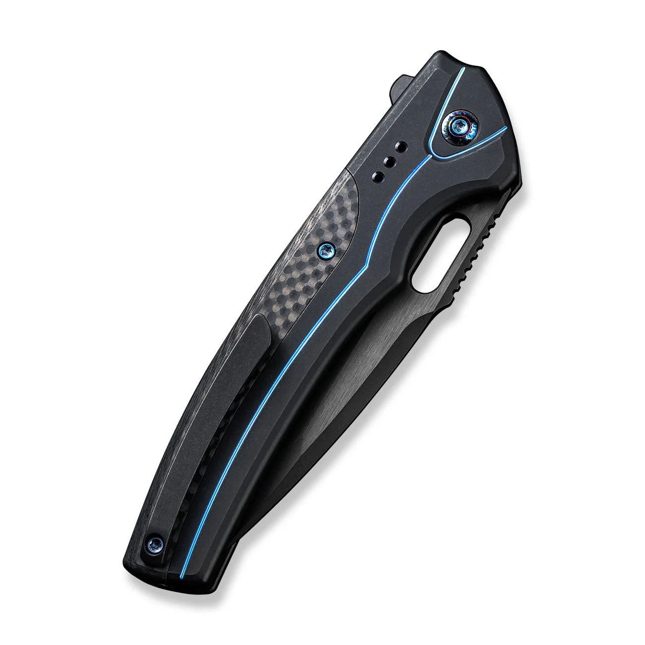 WEKNIFE Exciton Flipper & Thumb Hole & Button Lock Knife Titanium Handle (3.68" CPM 20CV Blade) WE22038A-2 - Image 7