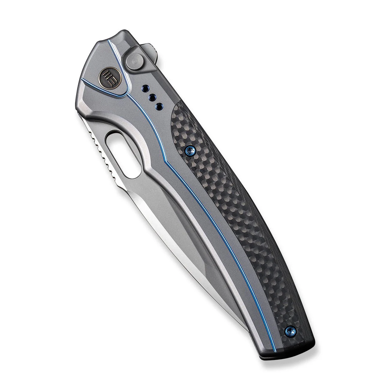 WEKNIFE Exciton Flipper & Thumb Hole & Button Lock Knife Titanium Handle (3.68" CPM 20CV Blade) WE22038A-3 - Image 6