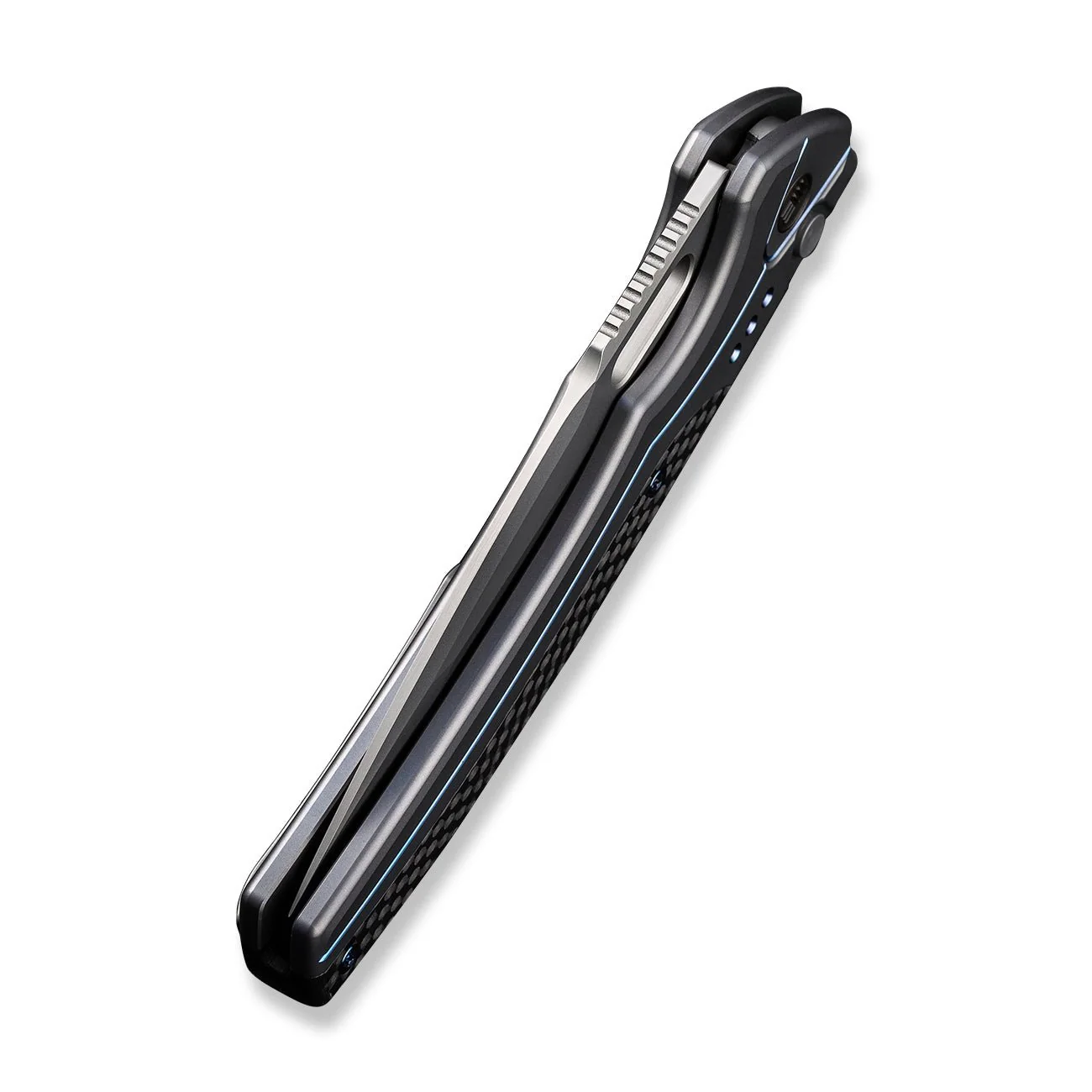 WEKNIFE Exciton Flipper & Thumb Hole & Button Lock Knife Titanium Handle (3.68" CPM 20CV Blade) WE22038A-3 - Image 8
