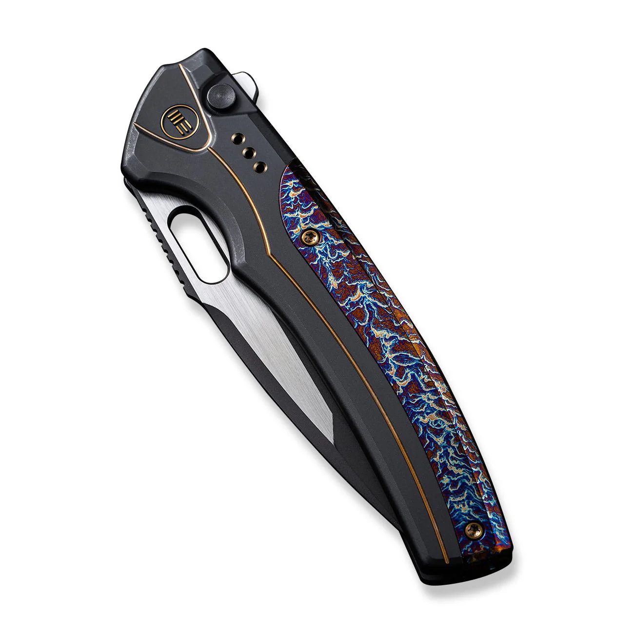 WEKNIFE Exciton Flipper & Thumb Hole & Button Lock Knife Titanium Handle (3.68" CPM 20CV Blade) WE22038A-4 - Image 6