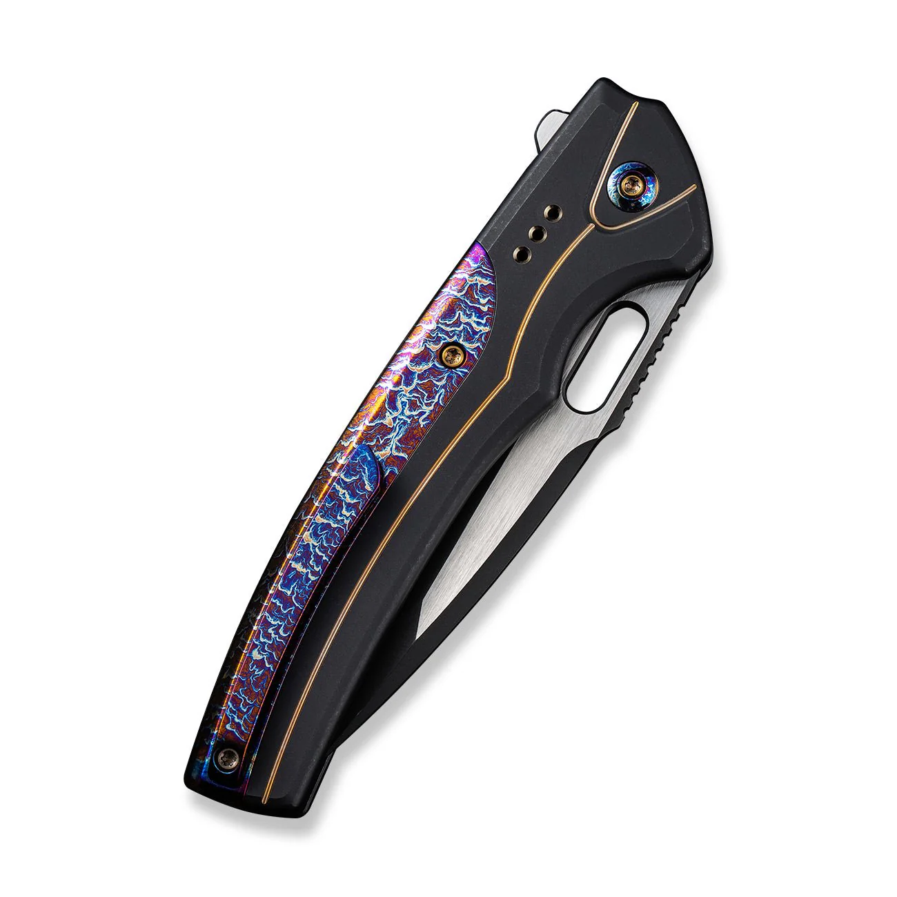 WEKNIFE Exciton Flipper & Thumb Hole & Button Lock Knife Titanium Handle (3.68" CPM 20CV Blade) WE22038A-4 - Image 7