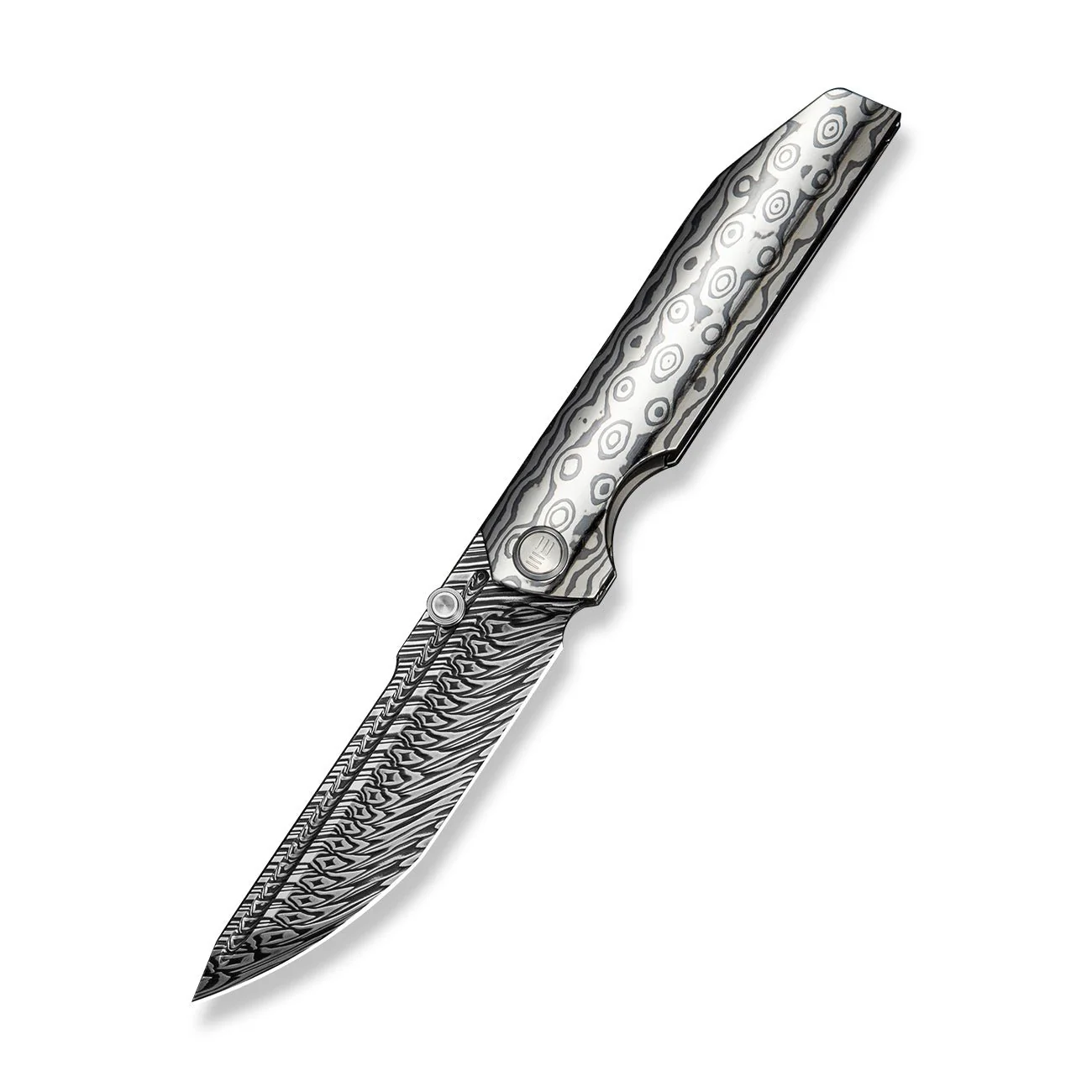 WEKNIFE Exponent Flipper & Thumb Stud Knife Polished Zirmascus Integral Handle (3.74" Fafnir Damasteel Blade) WE25090B Sample2 - Image 3