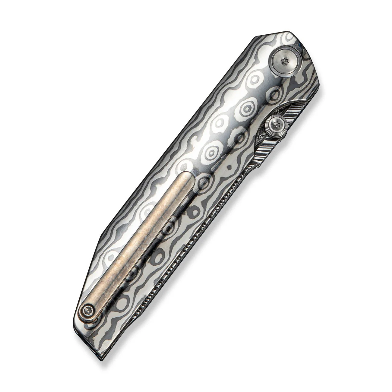 WEKNIFE Exponent Flipper & Thumb Stud Knife Polished Zirmascus Integral Handle (3.74" Fafnir Damasteel Blade) WE25090B Sample2 - Image 4
