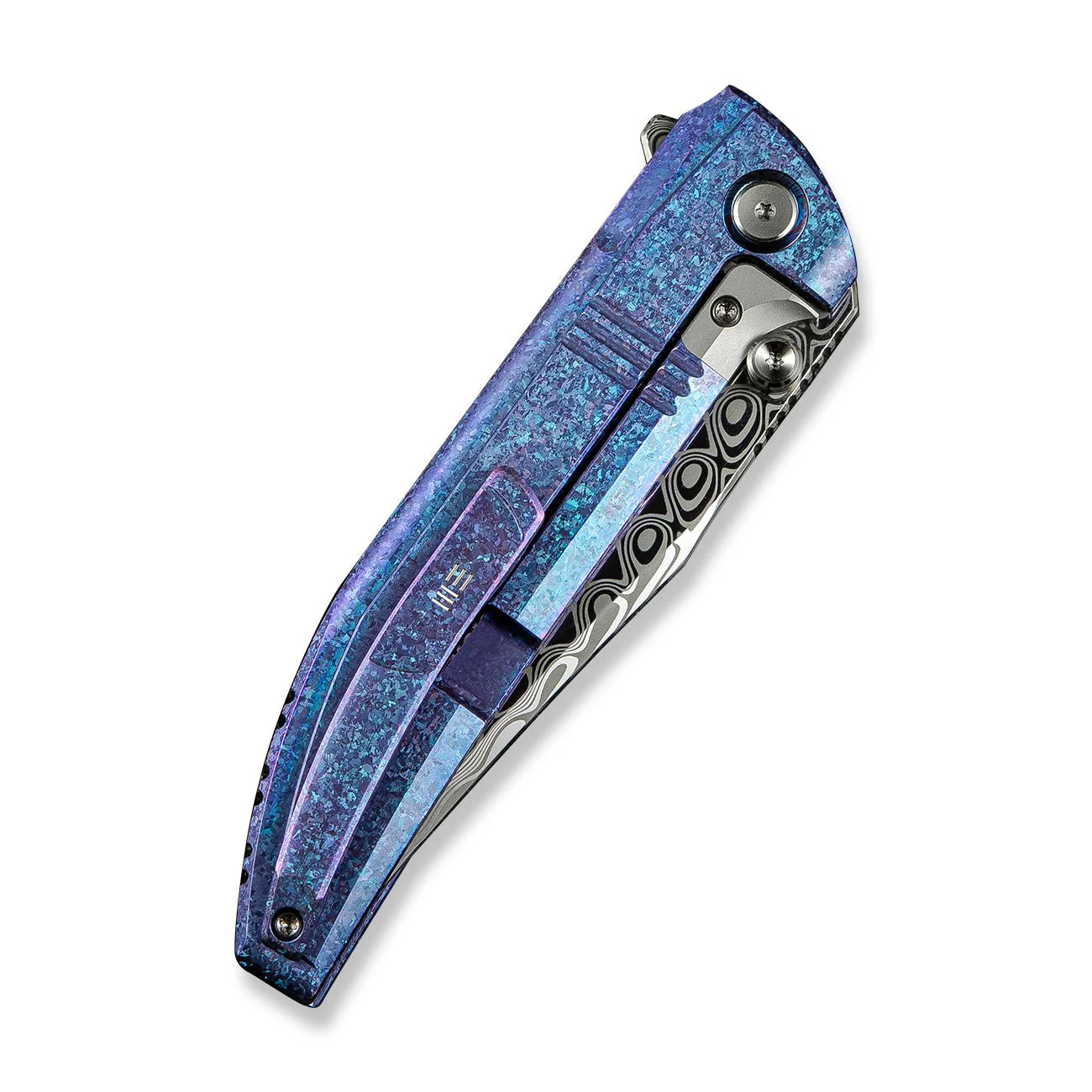 WEKNIFE Ezinta Flipper & Thumb Stud Knife Titanium Handle (3.99" Damasteel Blade) WE22041-DS1 - Image 7