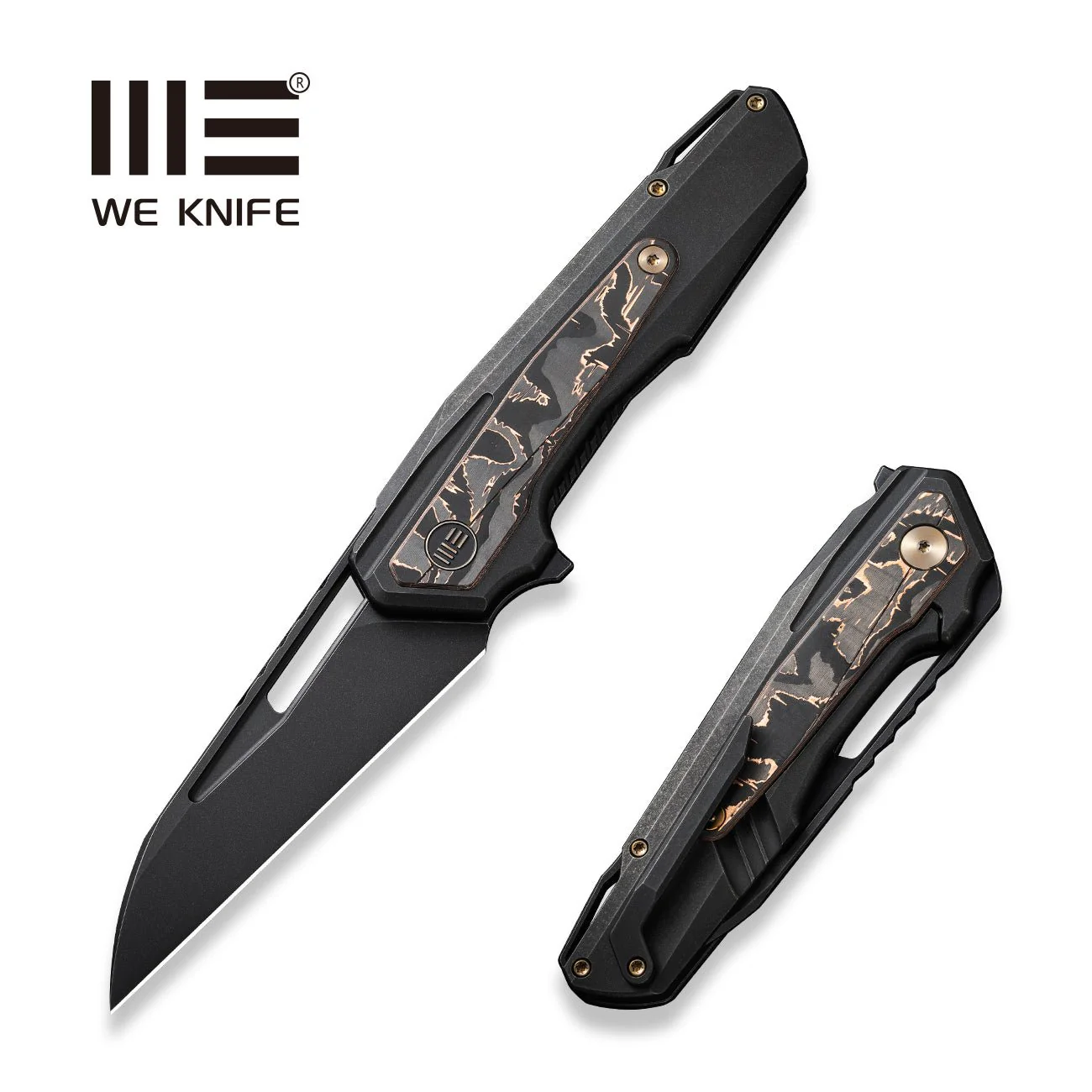 WEKNIFE Falcaria Flipper & Thumb Hole Knife Titanium & Carbon Fiber Handle (3.64" CPM 20CV Blade) WE23012B-2