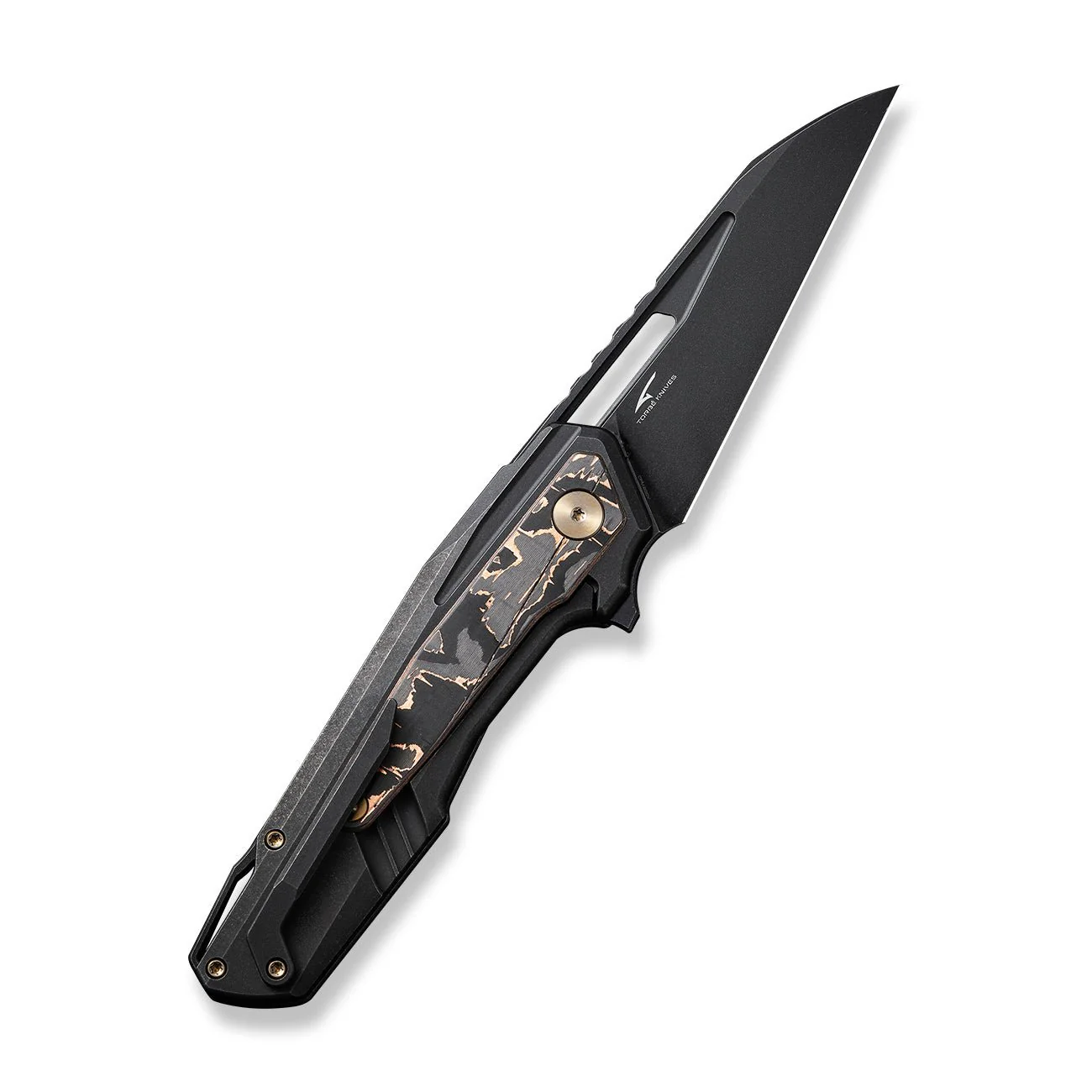 WEKNIFE Falcaria Flipper & Thumb Hole Knife Titanium & Carbon Fiber Handle (3.64" CPM 20CV Blade) WE23012B-2 - Image 2