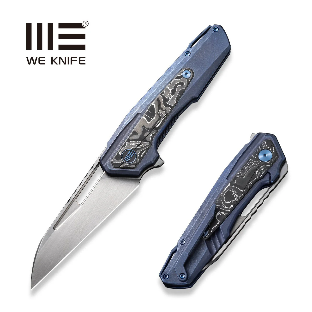 WEKNIFE Falcaria Flipper & Thumb Hole Knife Titanium & Carbon Fiber Handle (3.64" CPM 20CV Blade) WE23012B-3