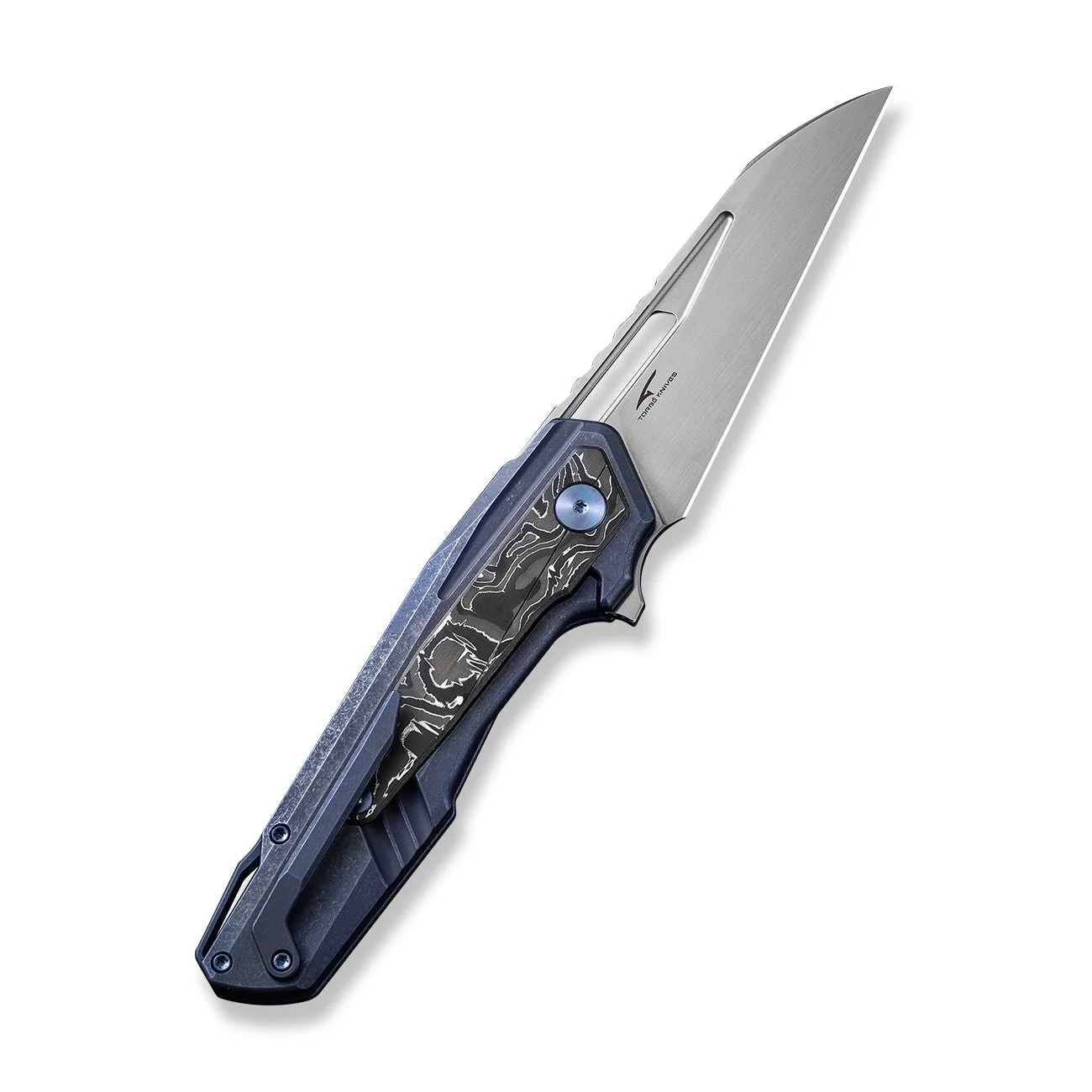 WEKNIFE Falcaria Flipper & Thumb Hole Knife Titanium & Carbon Fiber Handle (3.64" CPM 20CV Blade) WE23012B-3 - Image 2